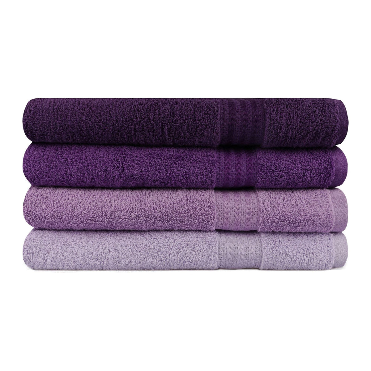 Set 4 prosoape baie RAINBOW, mov, bumbac, 70x140 cm