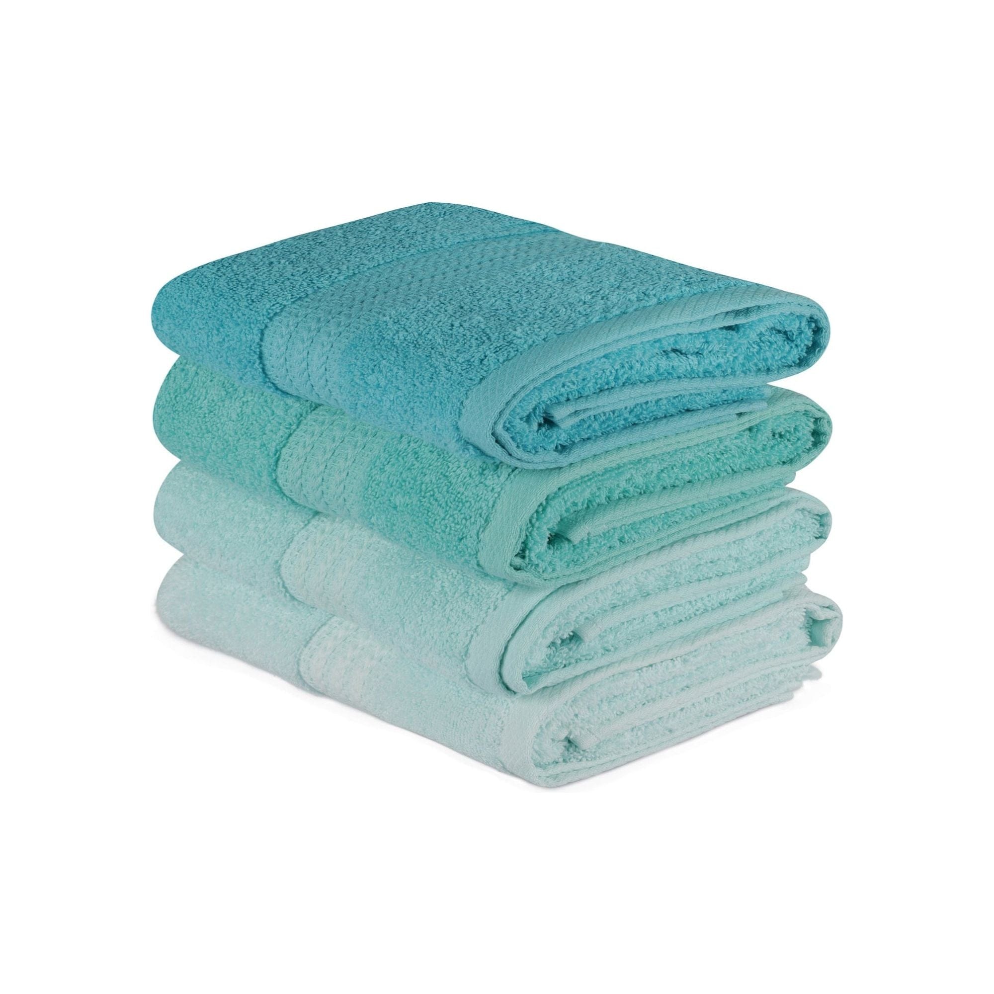 Set 4 prosoape baie RAINBOW, turcoaz, bumbac, 50x90 cm