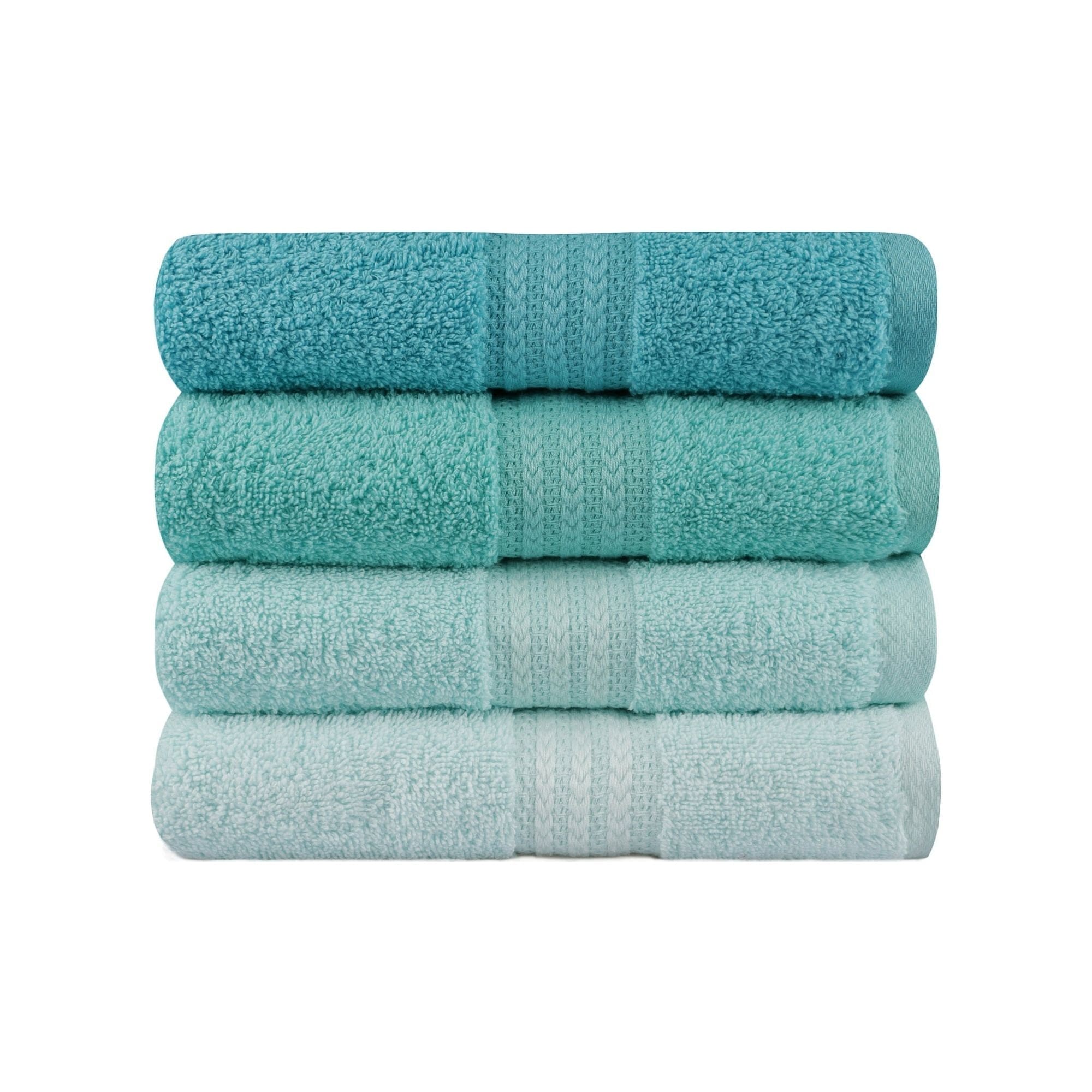 Set 4 prosoape baie RAINBOW, turcoaz, bumbac, 50x90 cm
