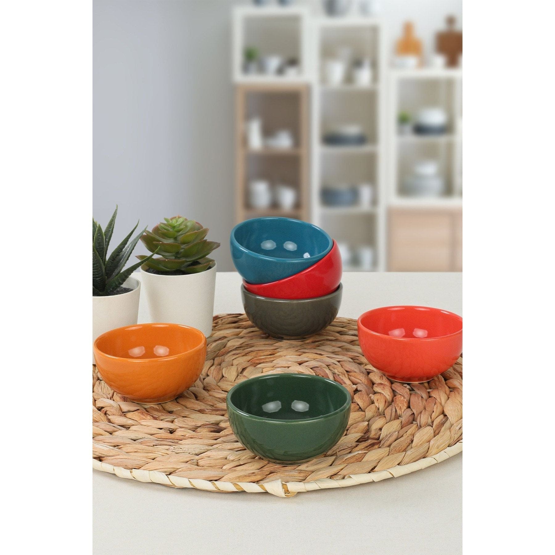 Set 6 boluri 275KRM1583, multicolor, ceramica, 110 ml