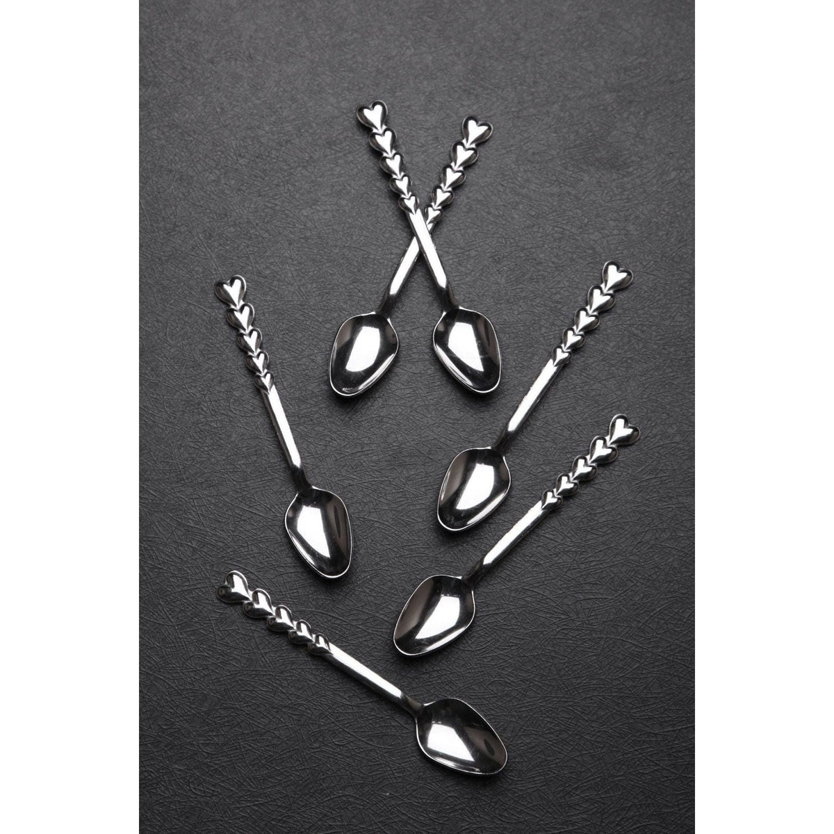 Set 6 linguri W-6, crom, otel, 11 cm