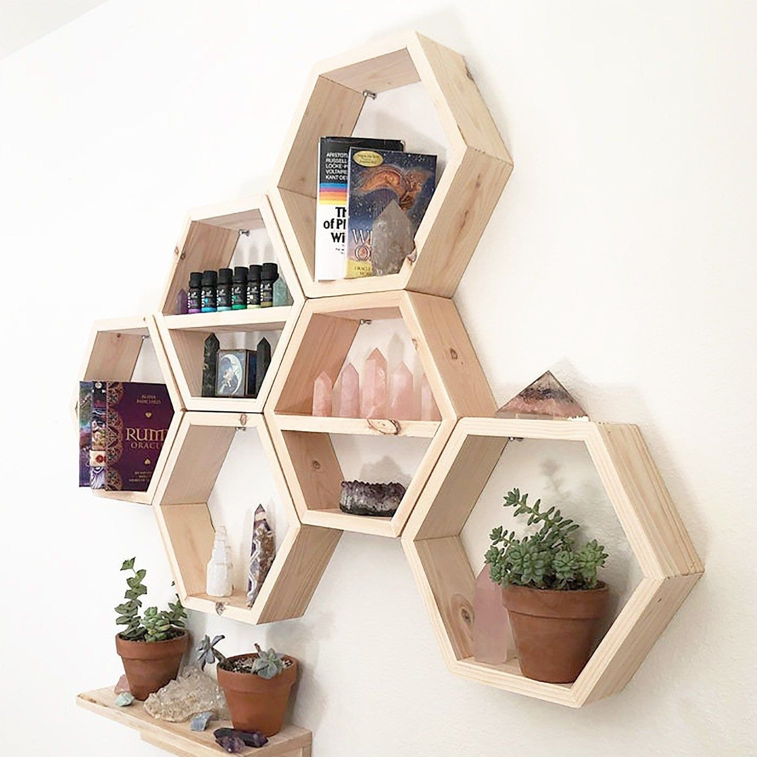 Set 6 rafturi 792EVL1893, stejar, lemn, 42x10x37