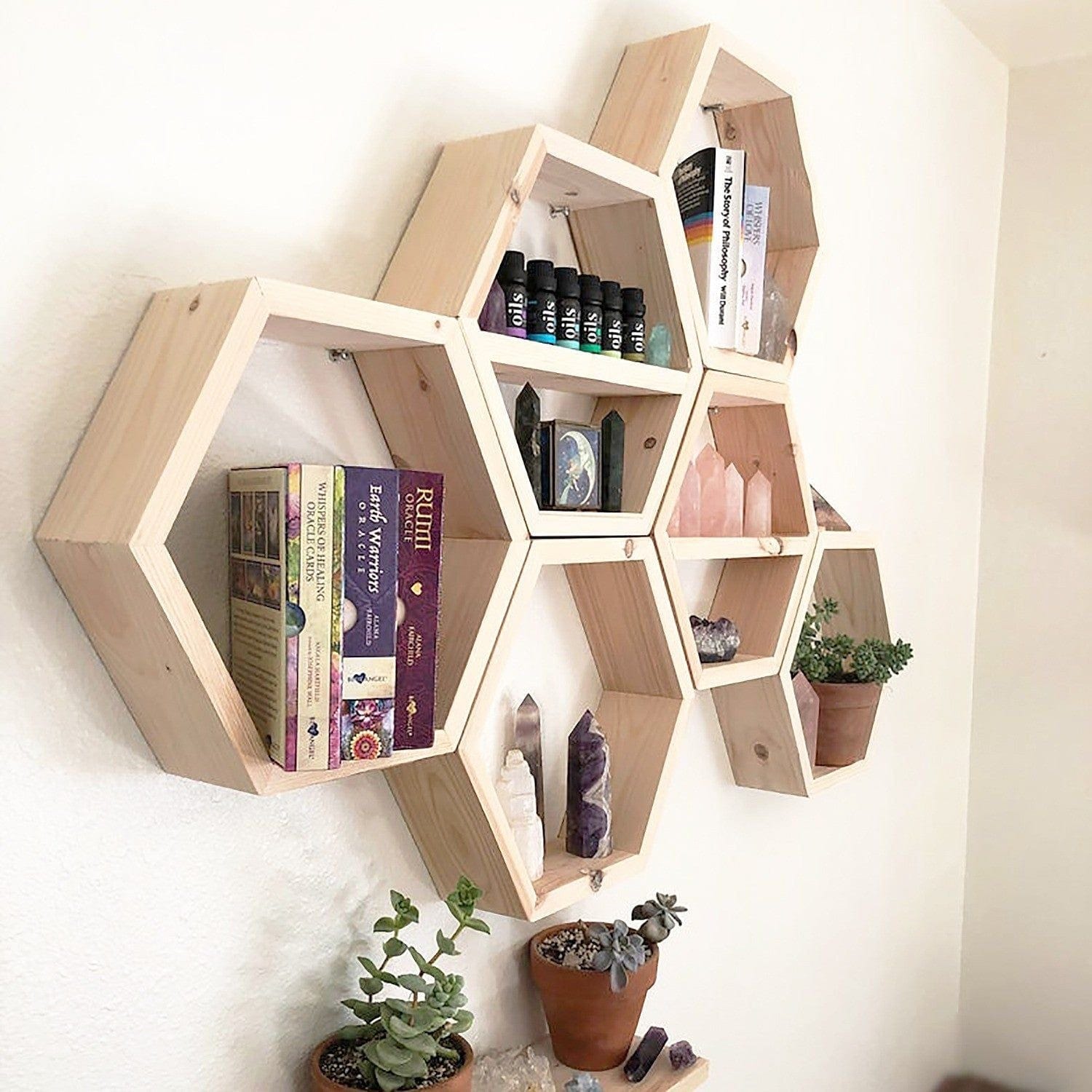 Set 6 rafturi 792EVL1893, stejar, lemn, 42x10x37