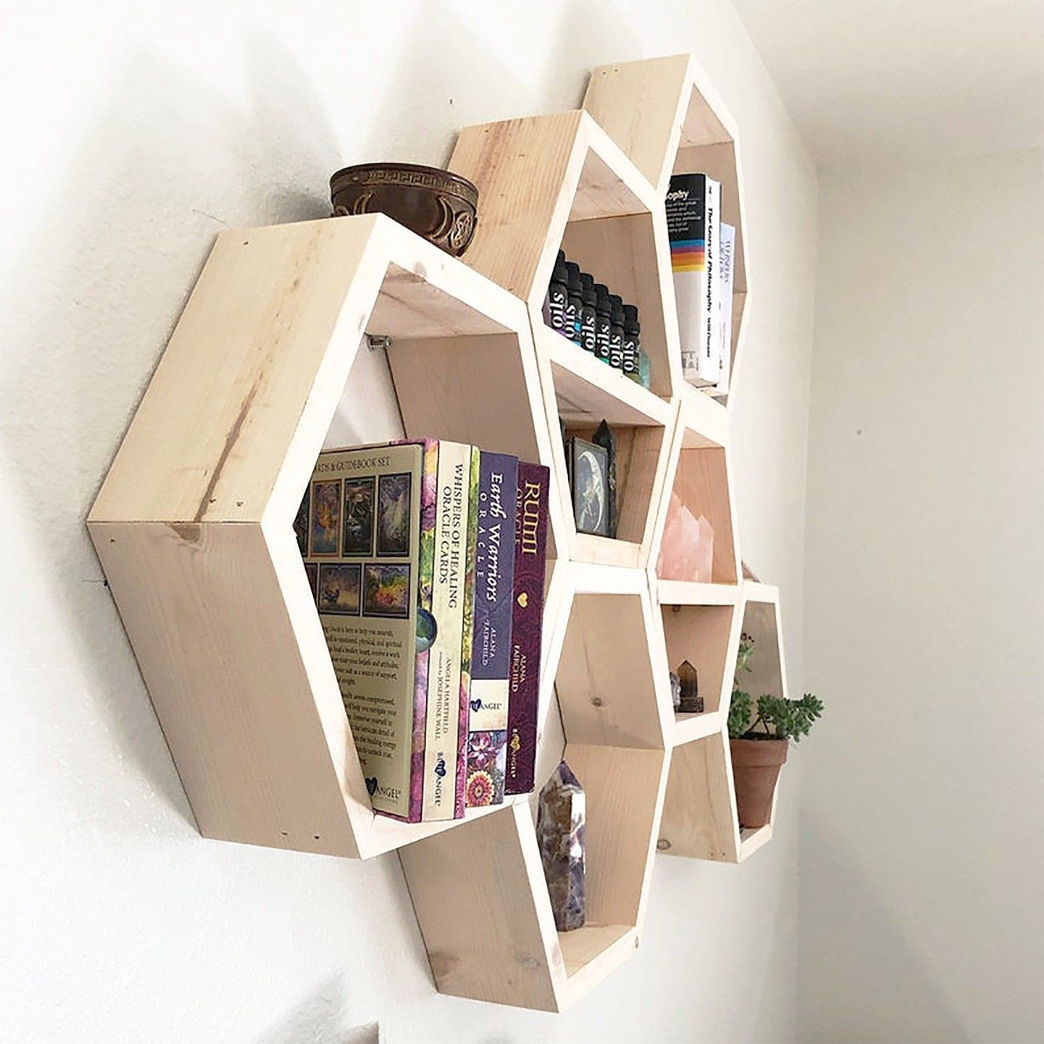 Set 6 rafturi 792EVL1893, stejar, lemn, 42x10x37