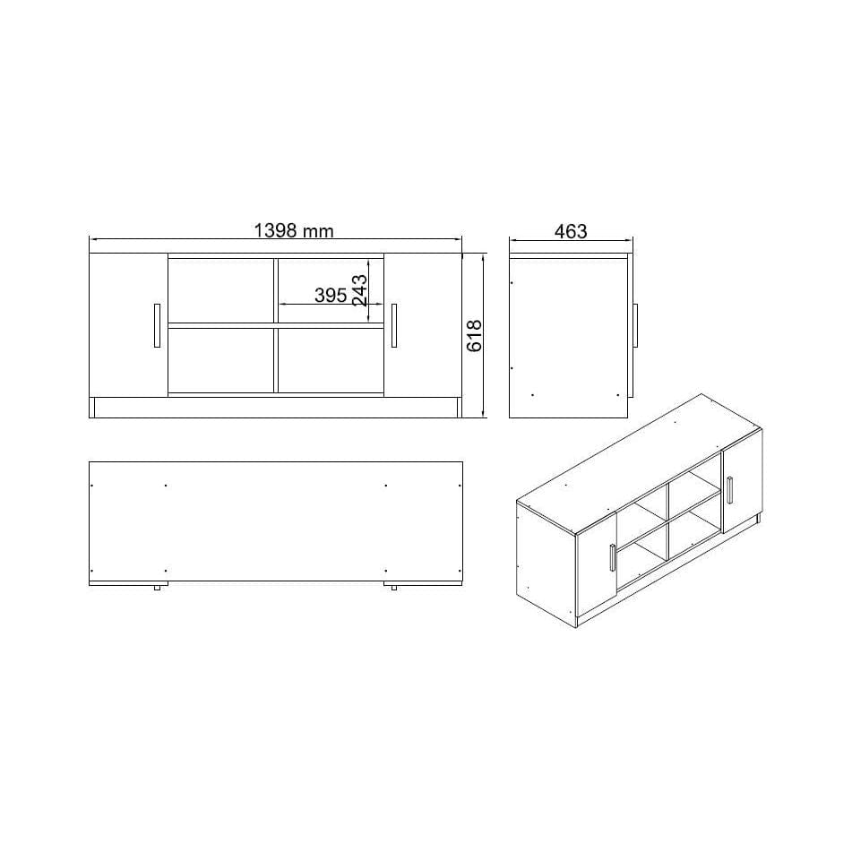 Set birou VO13-BA, nuc/gri antracit, PAL melaminat