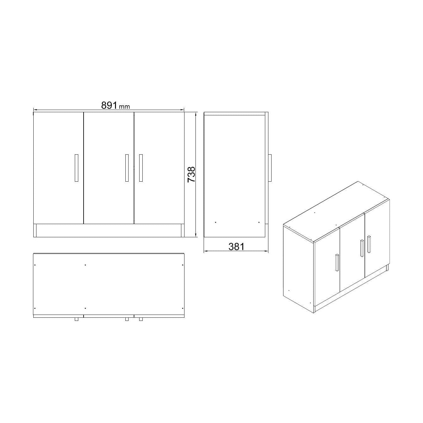 Set birou VO16-BA, nuc/gri antracit, PAL melaminat