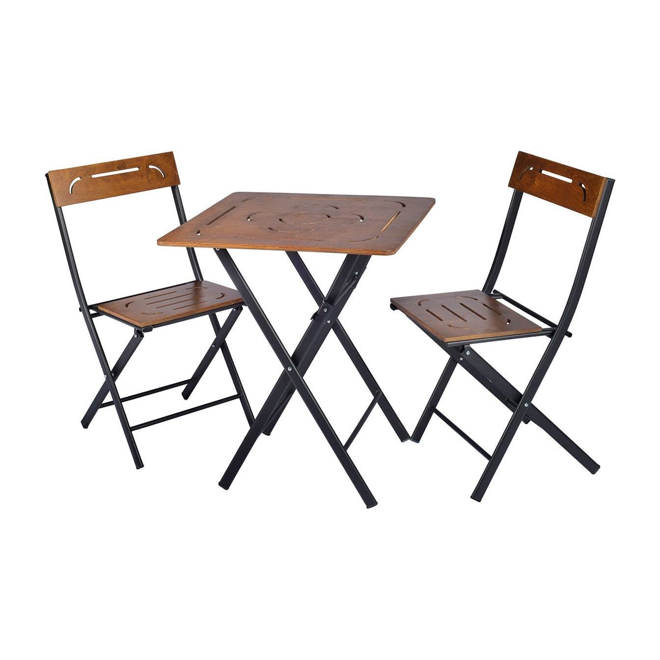 Set gradina 379VLV1503, nuc/negru, cu masuta si 2 scaune