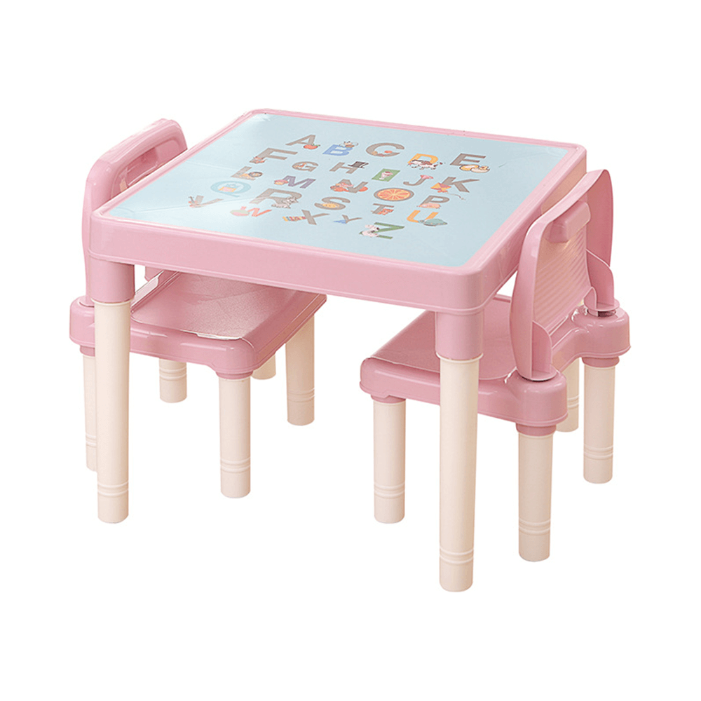 Set masa cu scaune copii BALTO, roz/crem, plastic