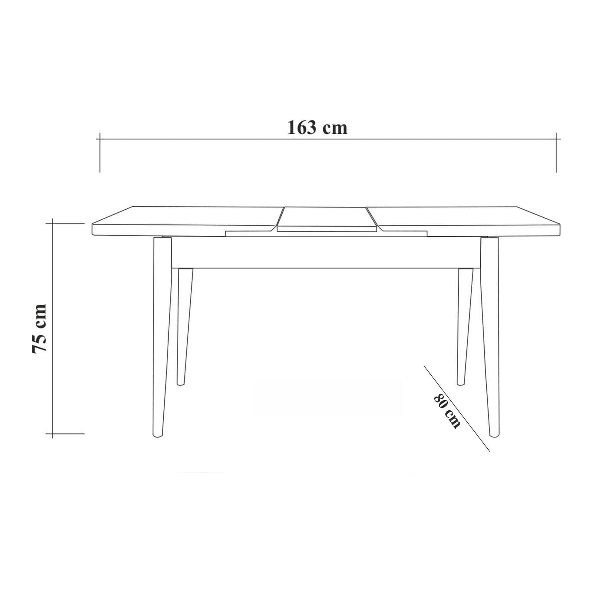 Set masa extensibila cu 2 scaune si bancheta, alb/gri, PAL melaminat/stofa catifelata