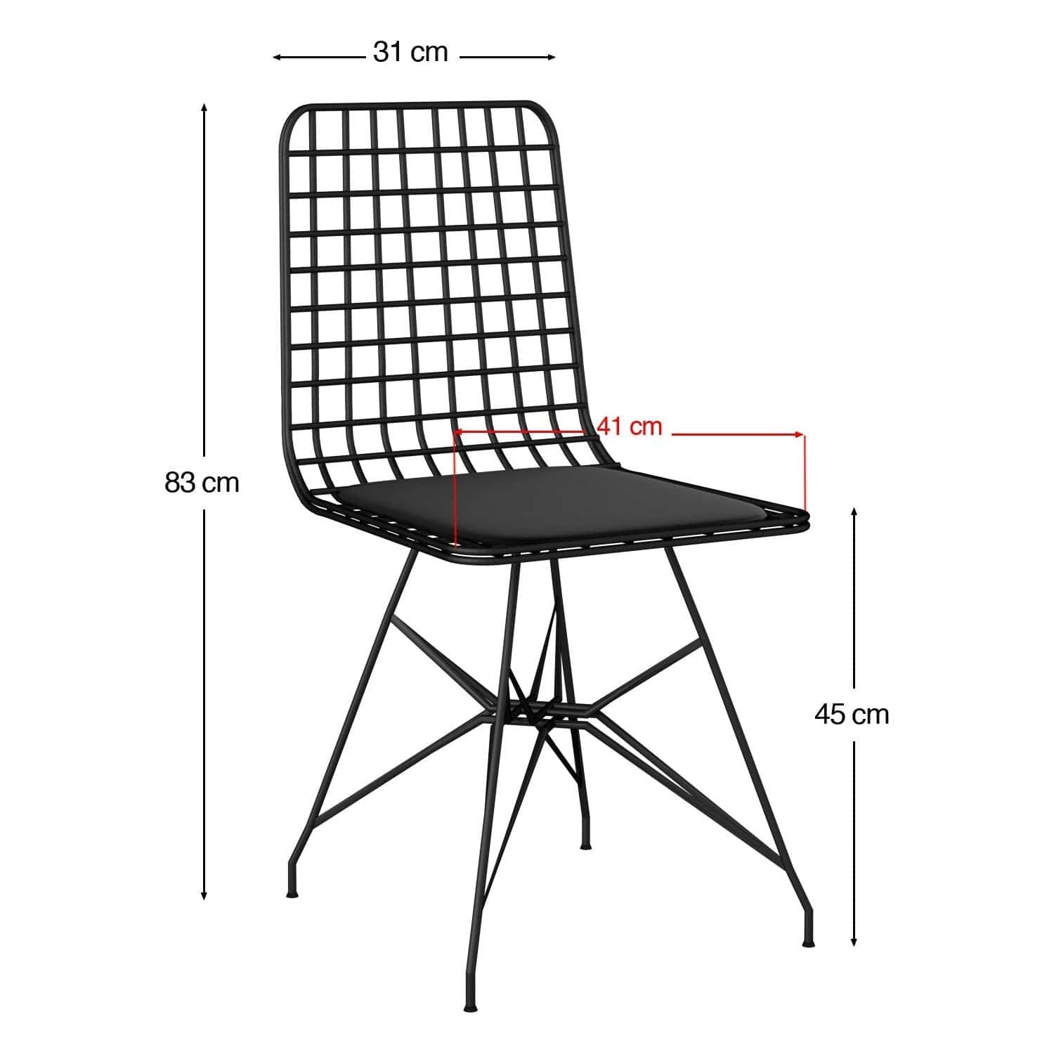 Set masa si 4 scaune NMSYMK001, stejar/negru, PAL melaminat/metal