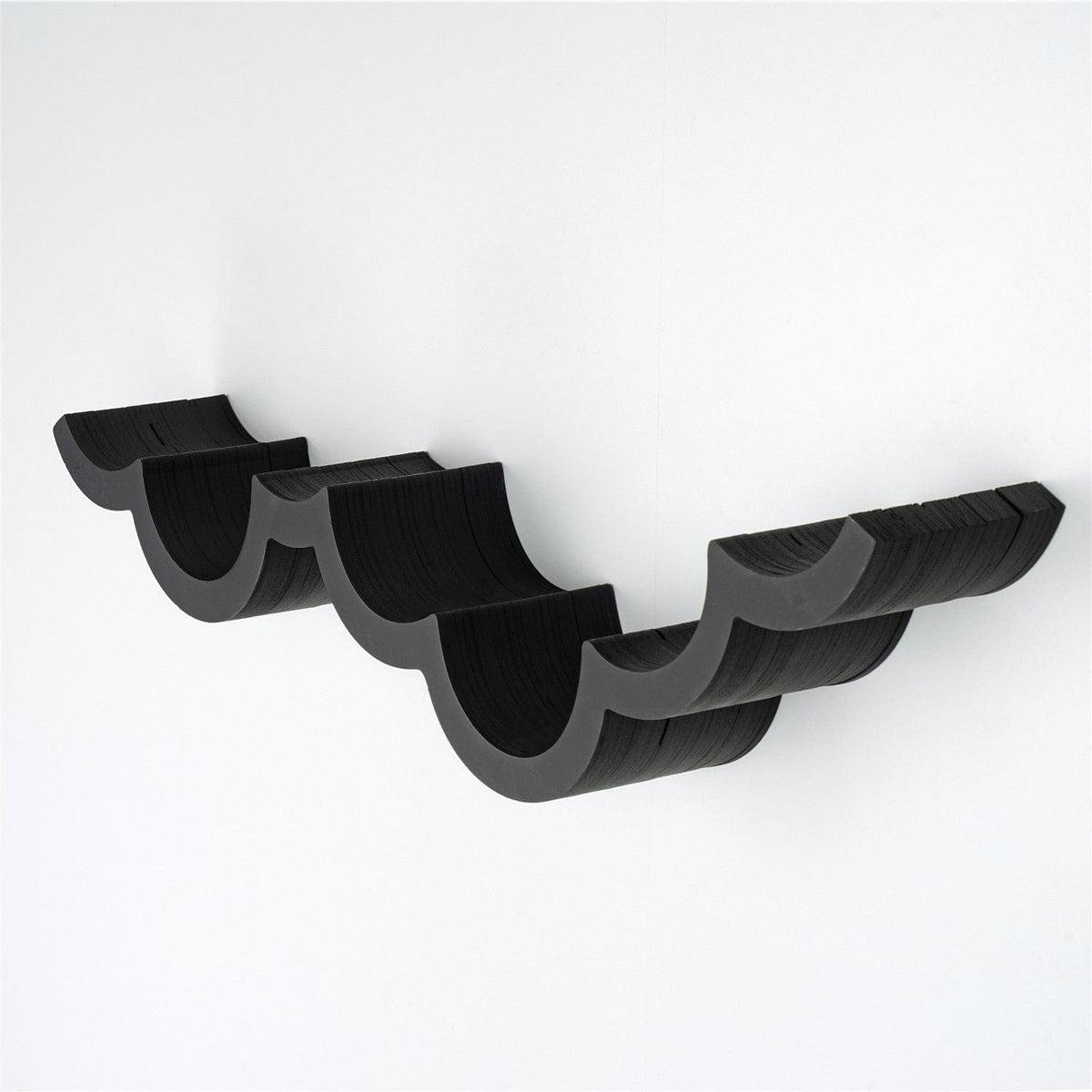 Suport hartie igienica WC018, negru, lemn, 62x16x9 cm