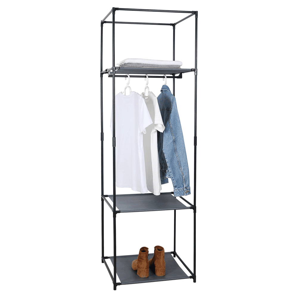 Suport umerase ALBUS, negru, metal/tesatura, 50x44x161 cm