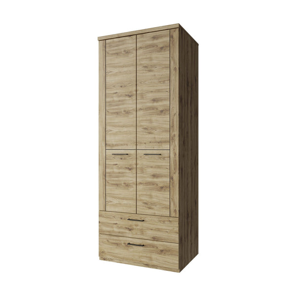 Dulap DOORSET, 2 usi si 2 sertare, stejar navarra, PAL ,210.4x80.2x60.9 cm