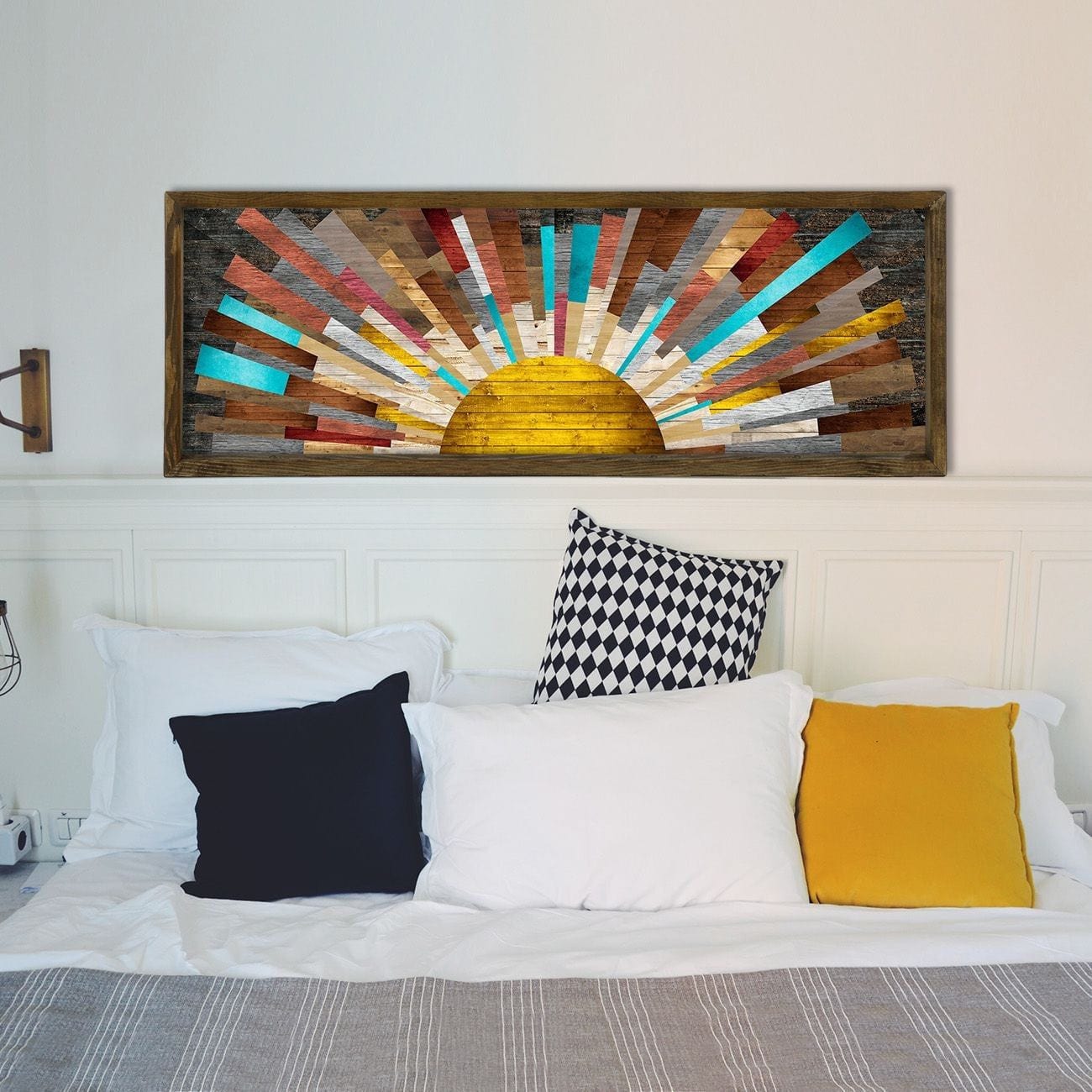 Tablou TAH021, multicolor, lemn, 40x120 cm