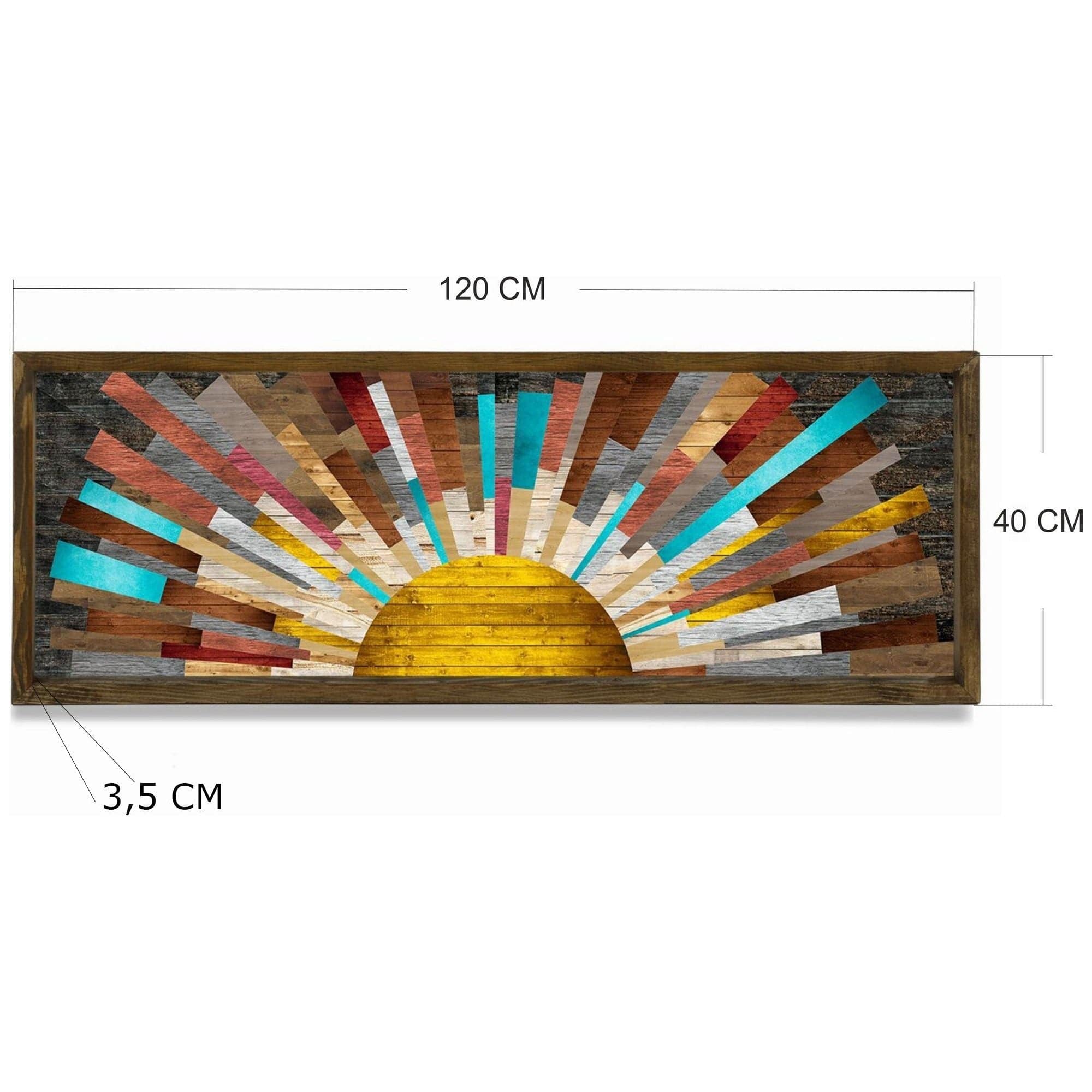 Tablou TAH021, multicolor, lemn, 40x120 cm