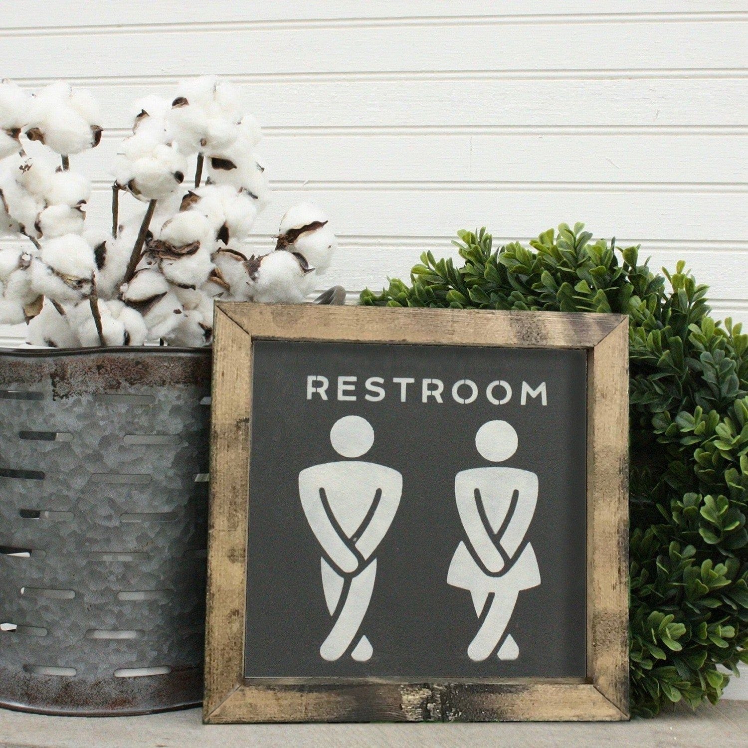 Tablou UKZM047, alb/negru, lemn, 15x15 cm