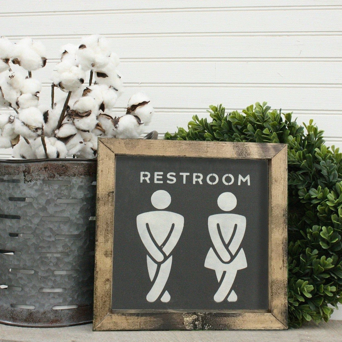 Tablou UKZM047, alb/negru, lemn, 15x15 cm