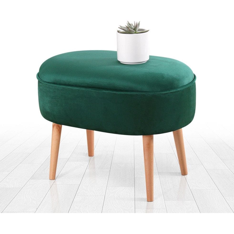 Taburet MOILE, stofa catifelata verde, 63x44x47 cm