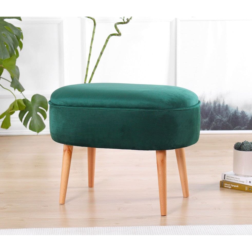 Taburet MOILE, stofa catifelata verde, 63x44x47 cm