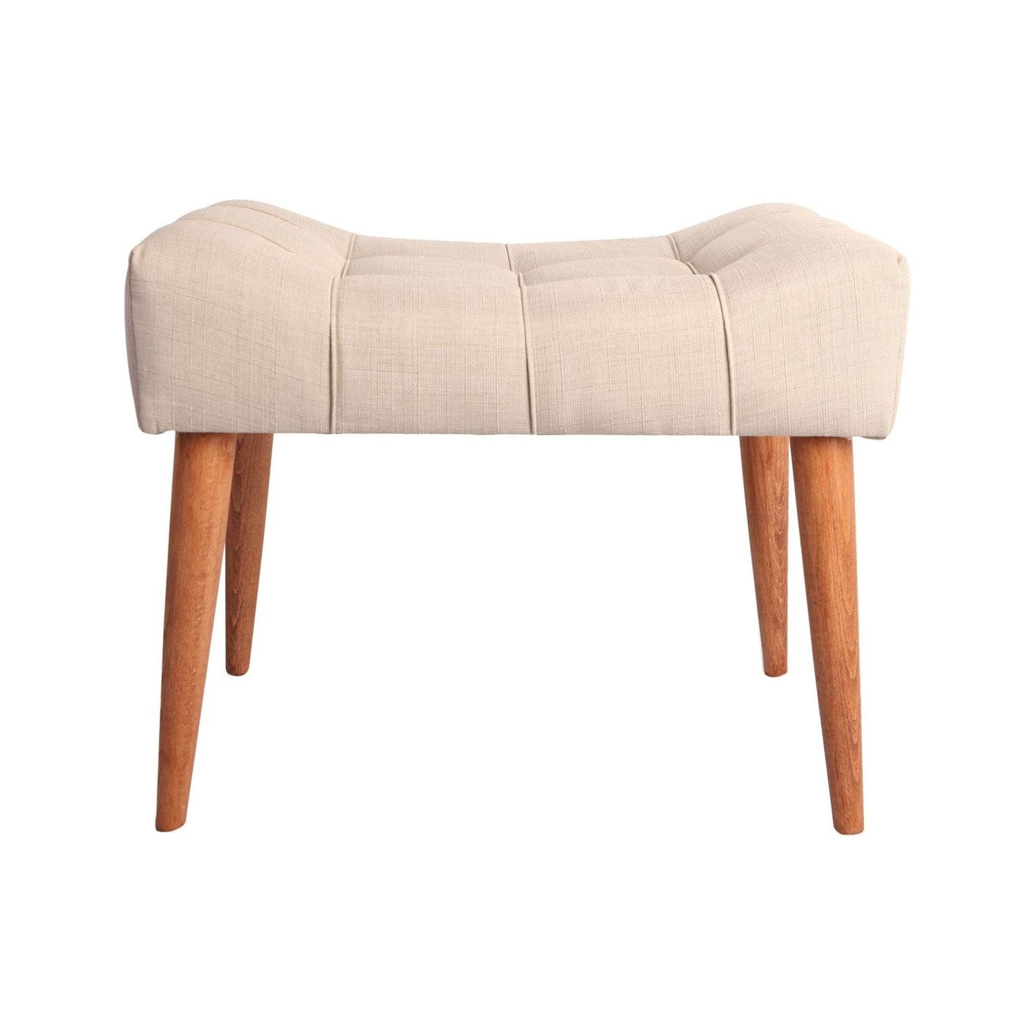 Taburet NEW COOL, crem/nuc, poliester/lemn, 58x40x45 cm