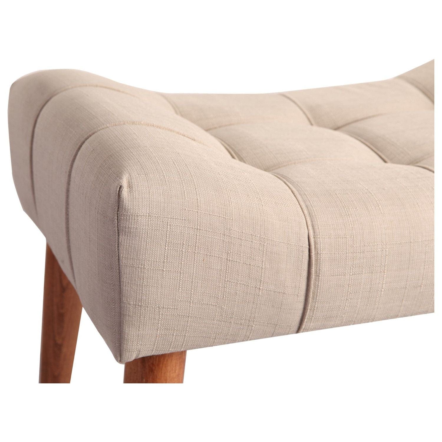 Taburet NEW COOL, crem/nuc, poliester/lemn, 58x40x45 cm