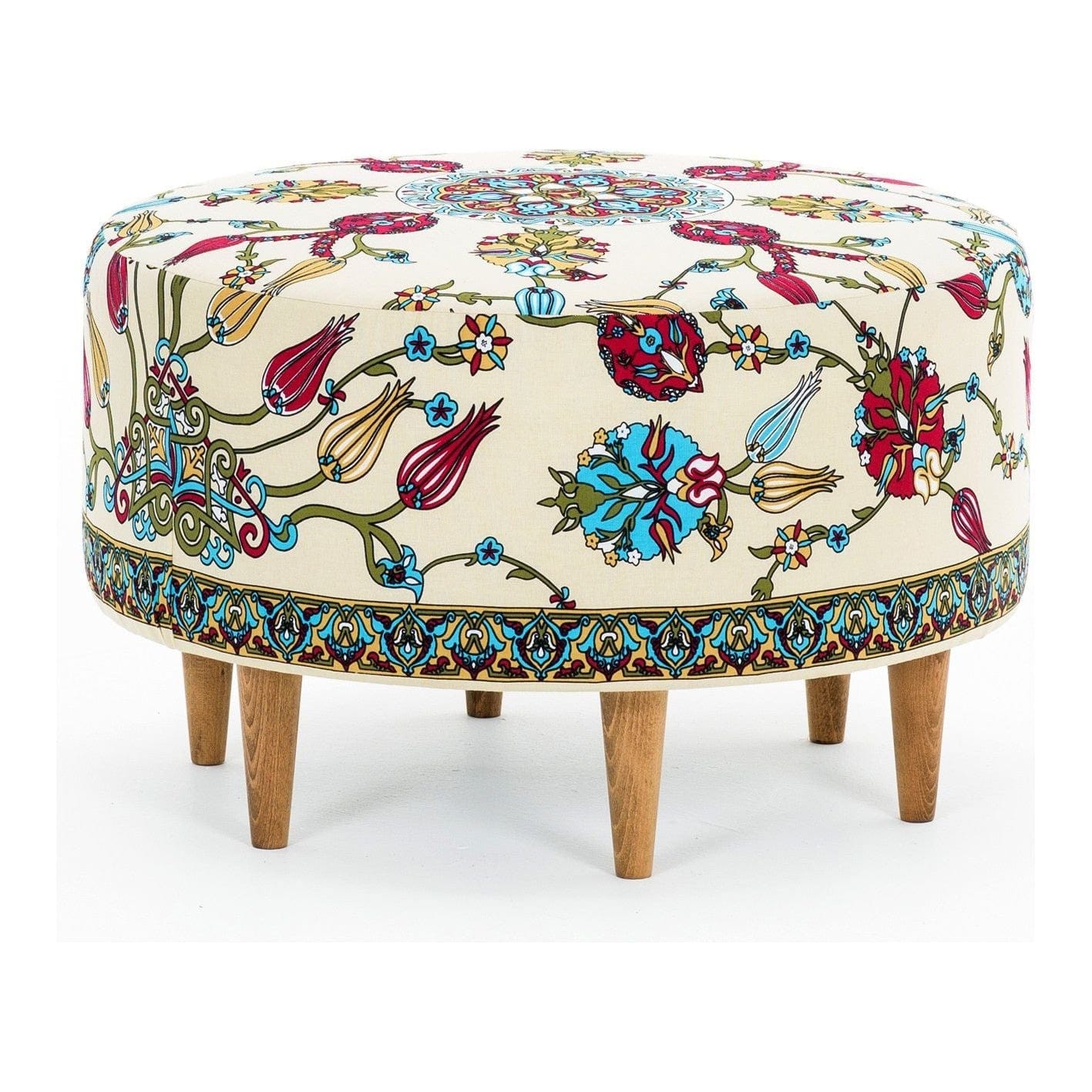 Taburet RIMINI, multicolor, stofa clasica, 65x65x40 cm