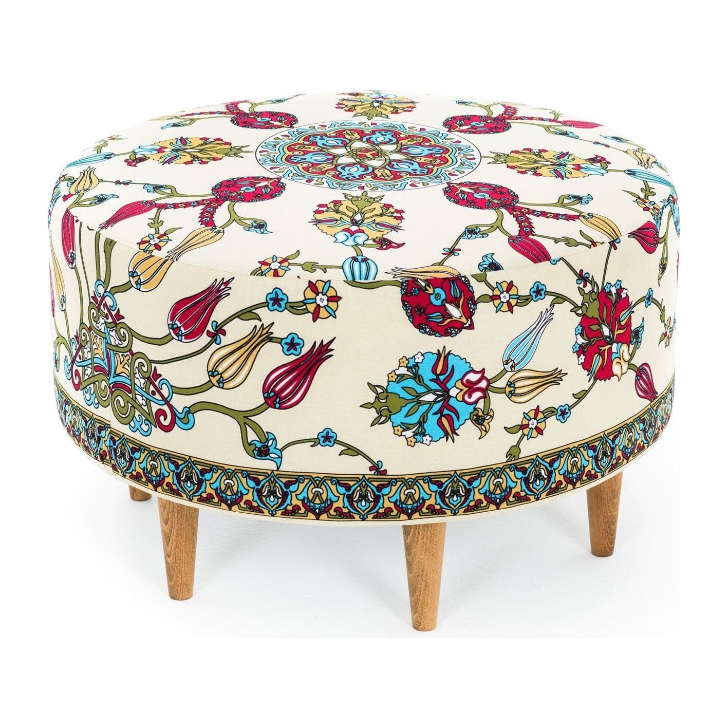 Taburet RIMINI, multicolor, stofa clasica, 65x65x40 cm