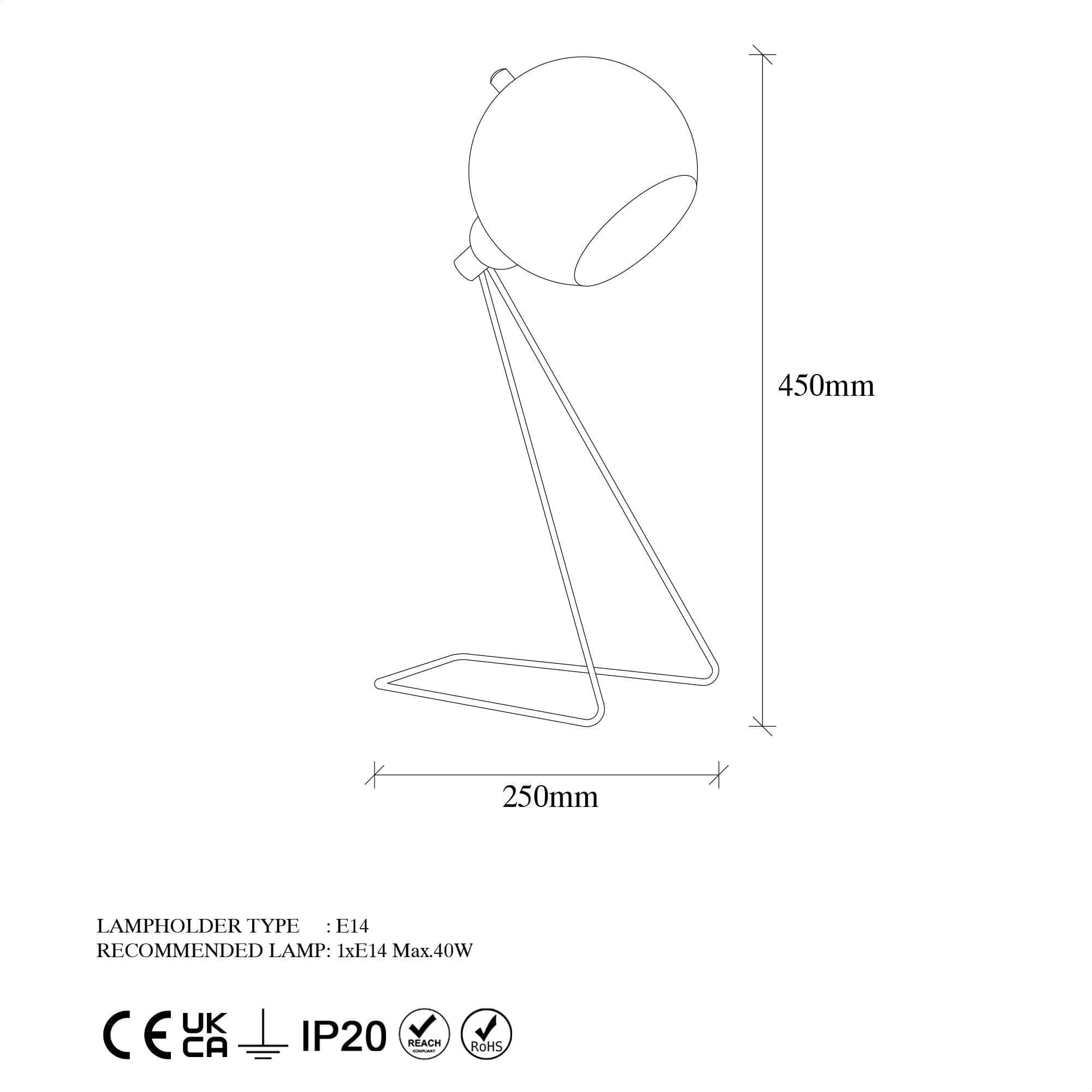 Veioza 11495, bronz, metal, 25x15x45 cm