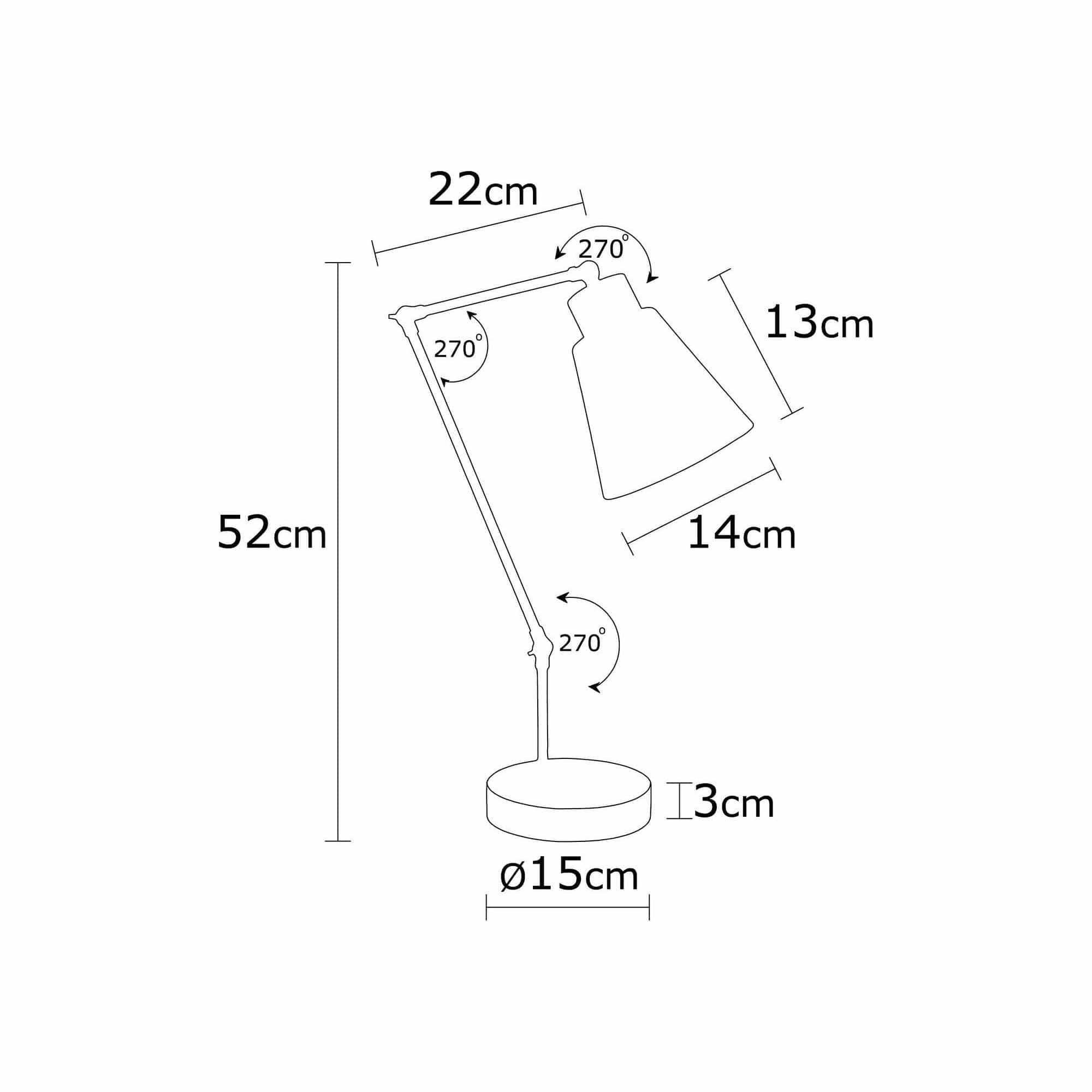 Veioza MANAVGAT N 592, cupru/negru, metal, 22x15x52 cm