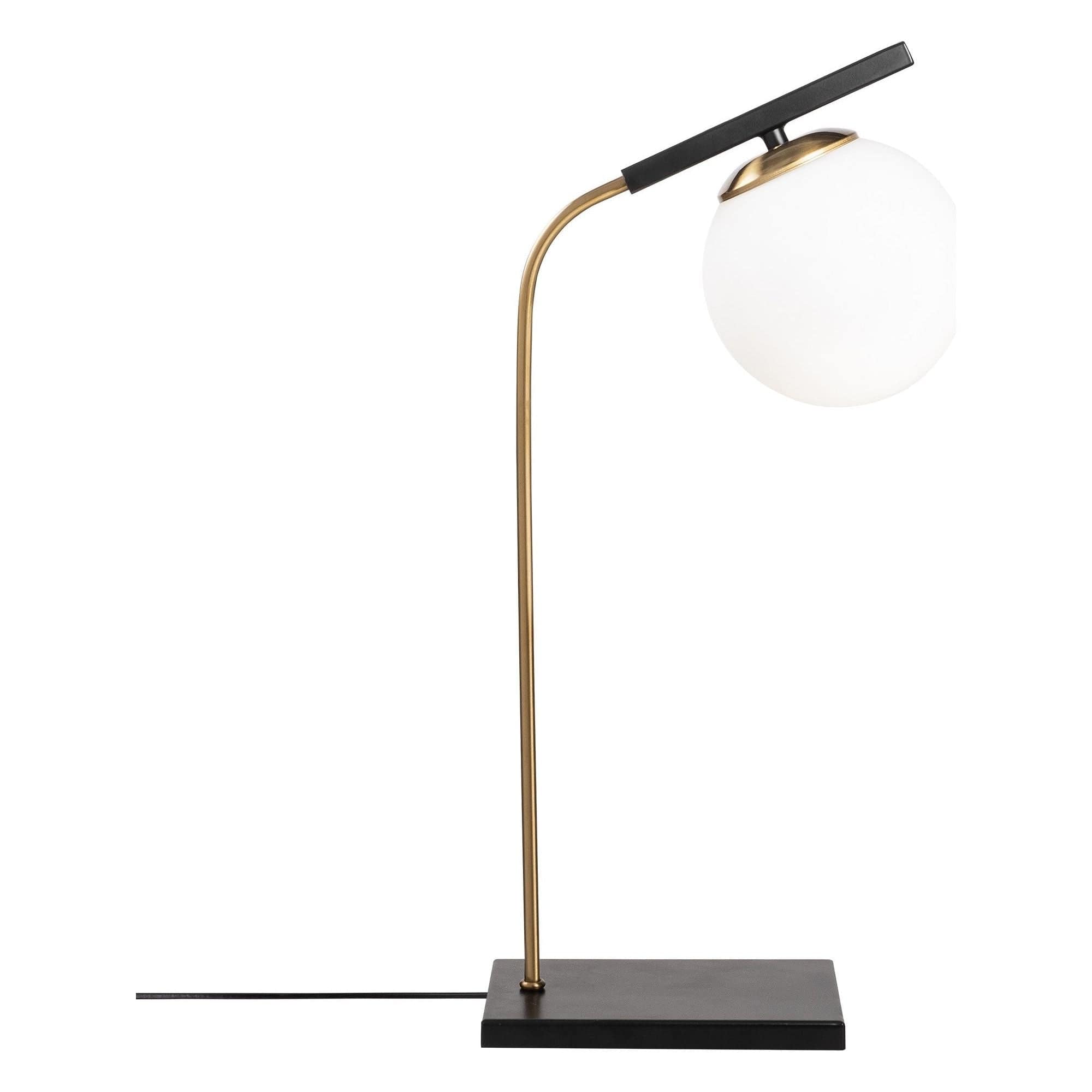 Veioza YILDIZ 4021, negru/auriu, sticla/metal, 26x15x55 cm