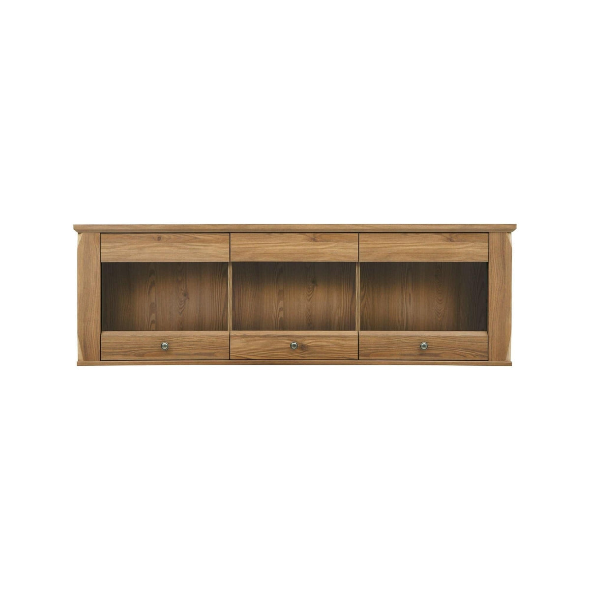 Vitrina BERGEB SFW3W, stejar, PAL/sticla securizata, 156x34x50 cm
