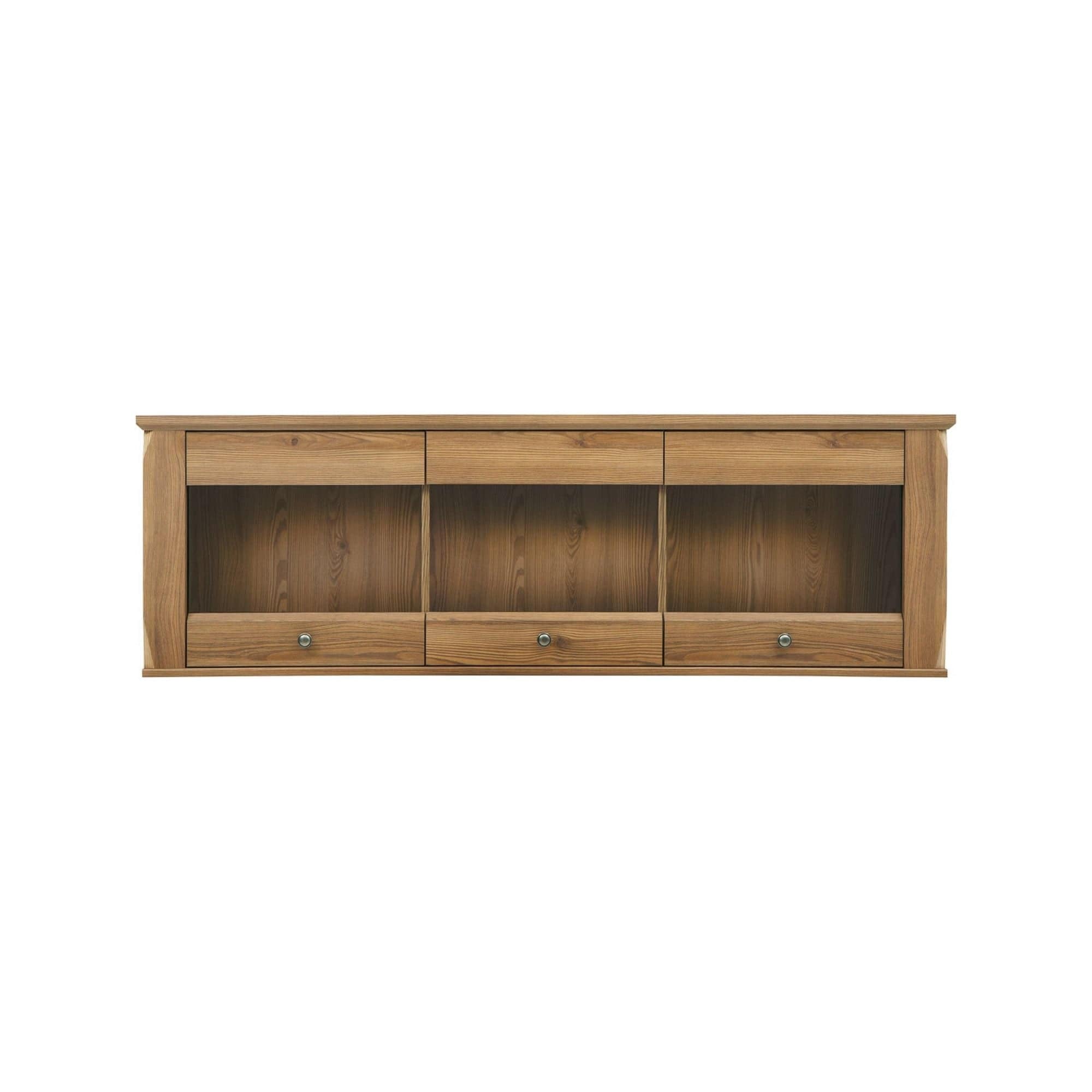 Vitrina BERGEB SFW3W, stejar, PAL/sticla securizata, 156x34x50 cm