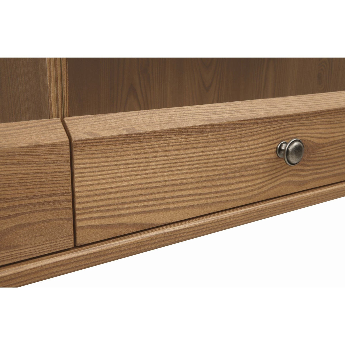 Vitrina BERGEB SFW3W, stejar, PAL/sticla securizata, 156x34x50 cm