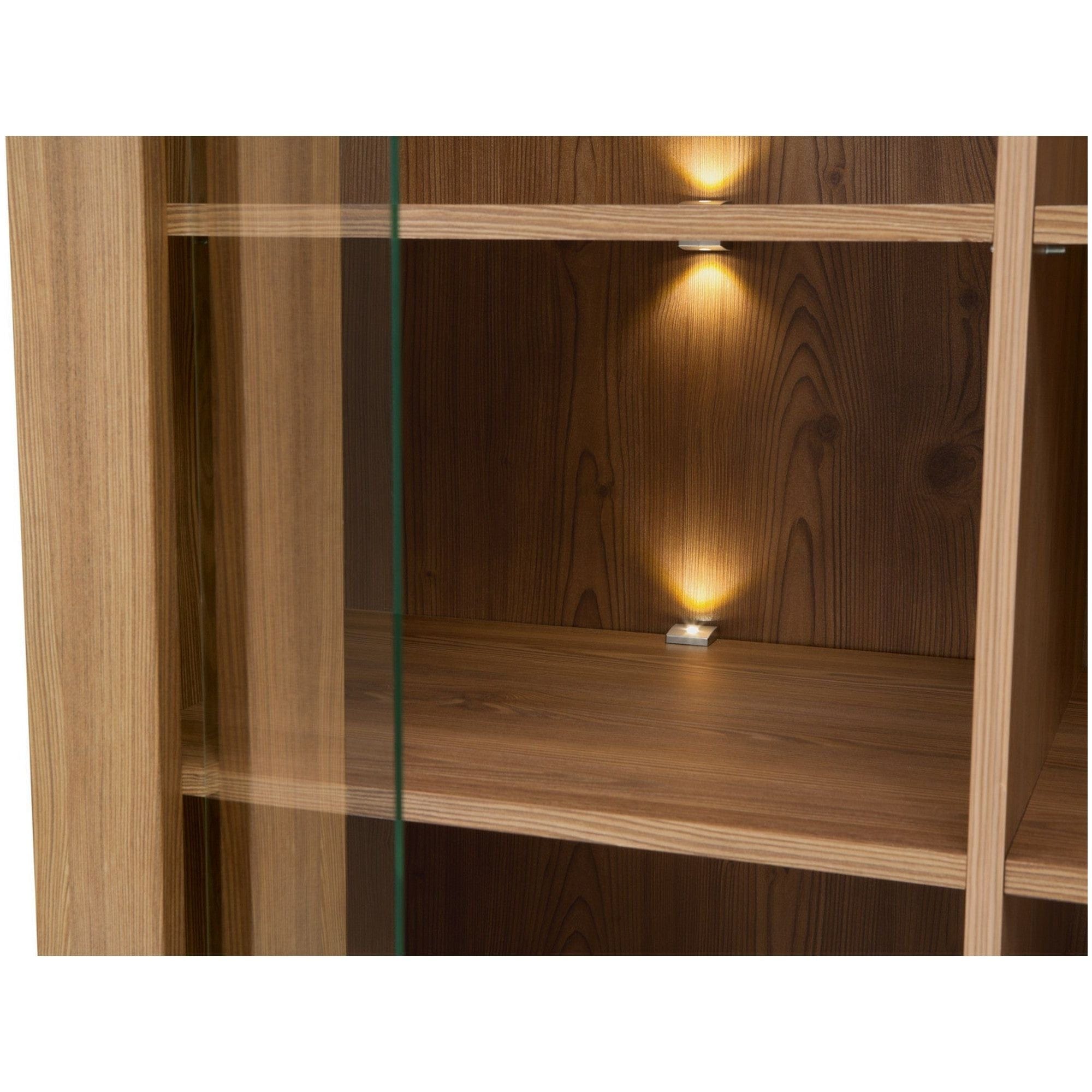 Vitrina BERGEN REG1W2S, maro, PAL/sticla securizata, 72x47x202 cm