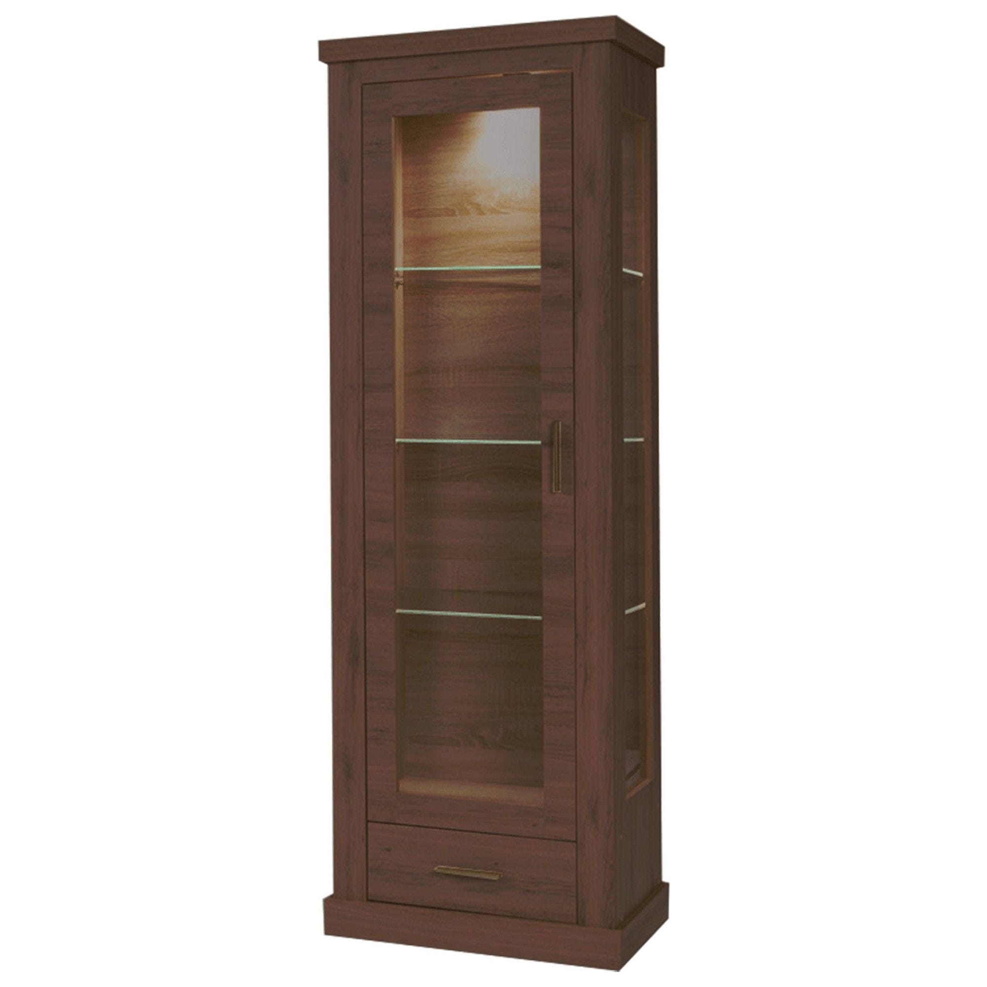 Vitrina HILARD AR2, stejar stirling, DTD laminat, 68x39x198 cm