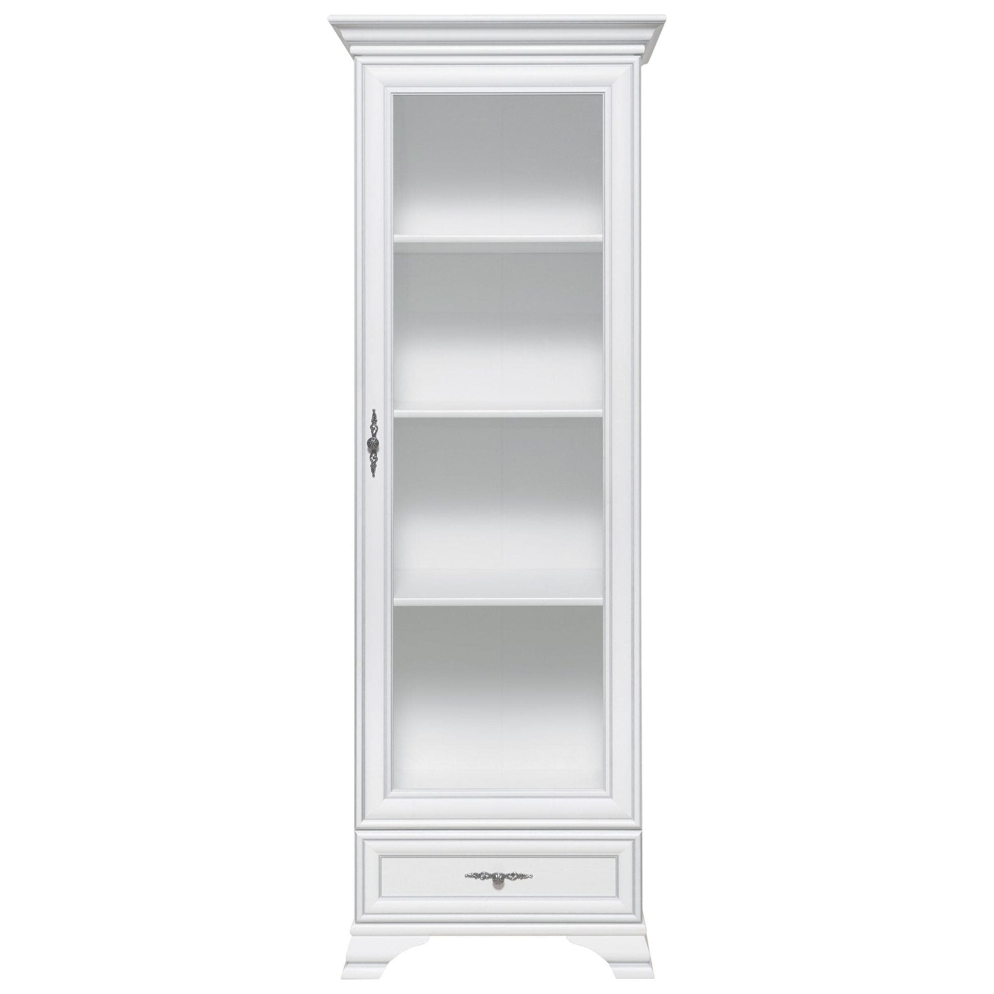 Vitrina IDENTO, alb, PAL/sticla, 70x44x198 cm