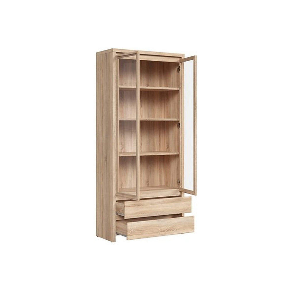 Vitrina KASPIAN, stejar sonoma, PAL, 90x41x201 cm