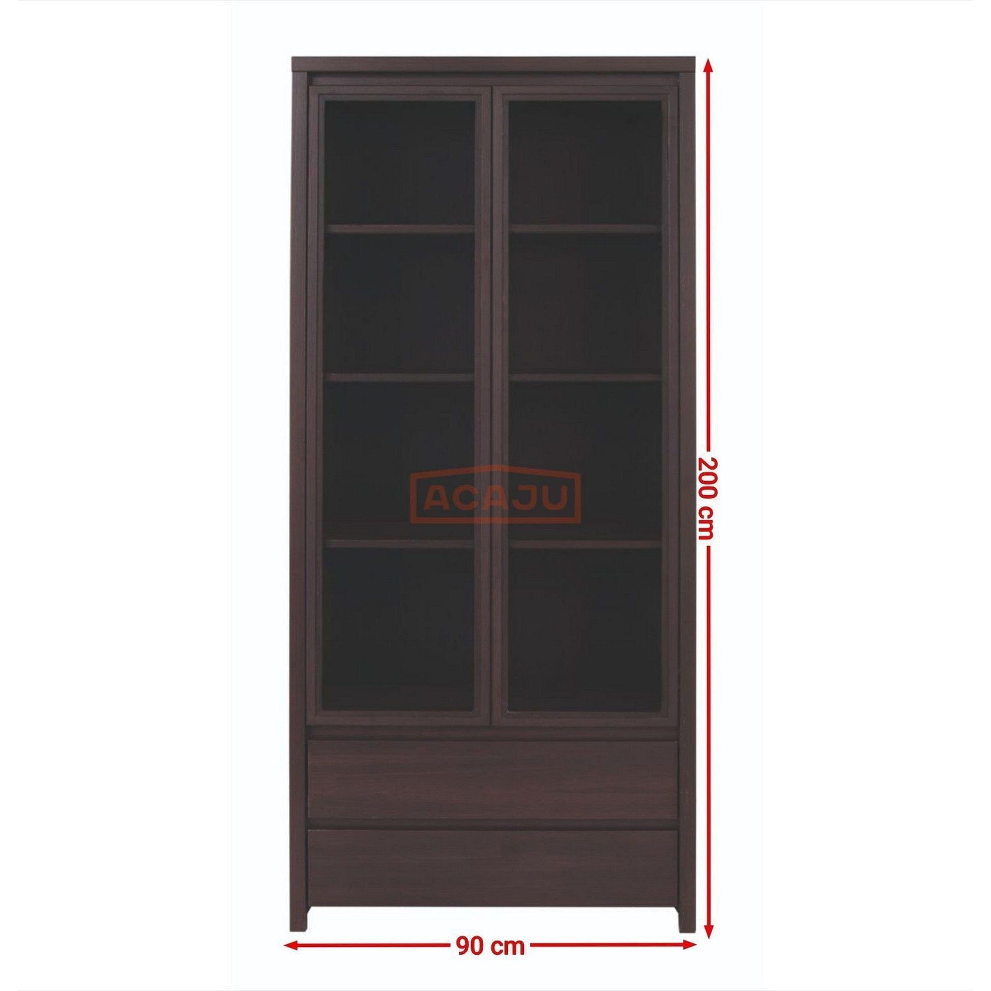 Vitrina KASPIAN, wenge, PAL/sticla securizata, 90x41x201 cm