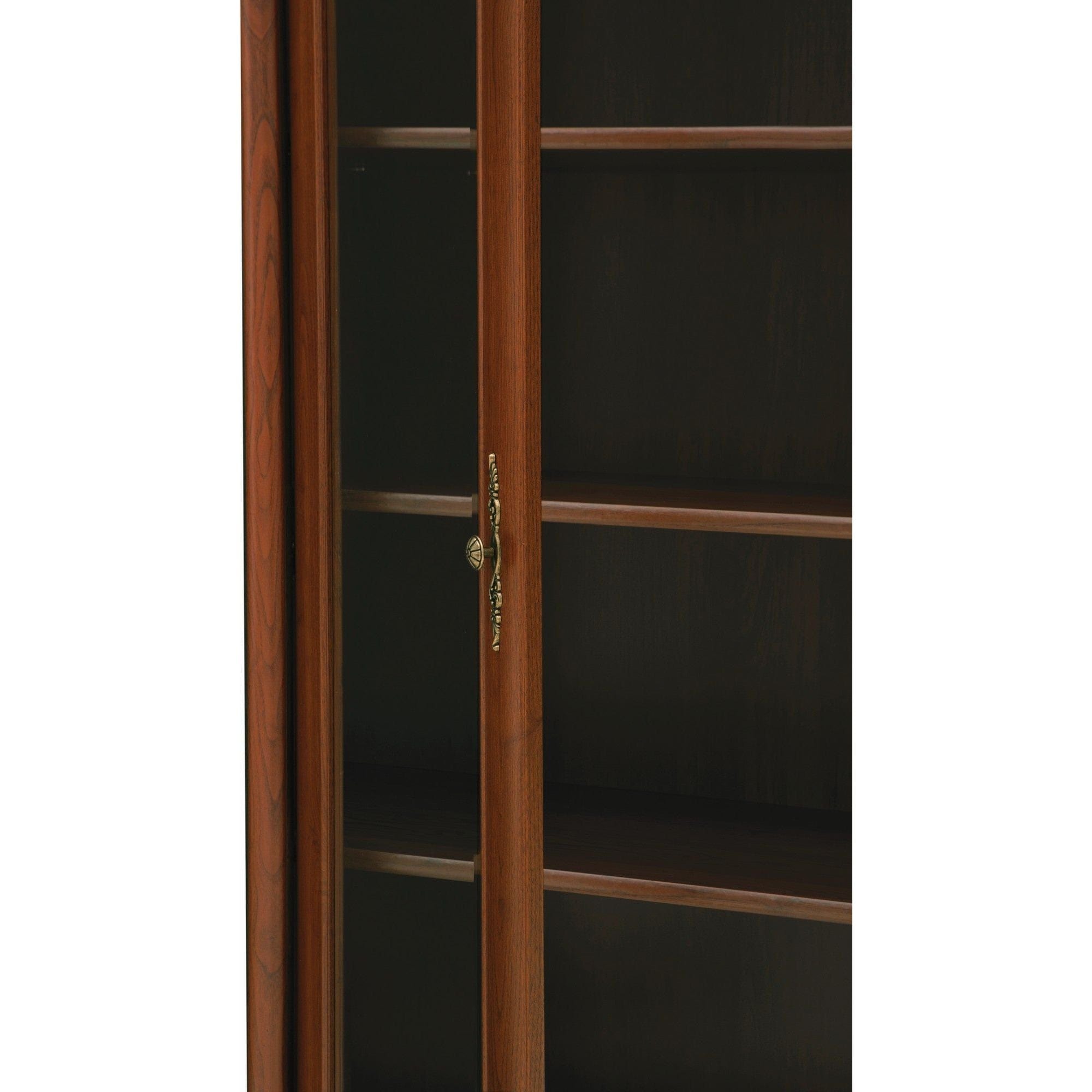 Vitrina KENT, castan, PAL/sticla securizata, 110x43x205 cm