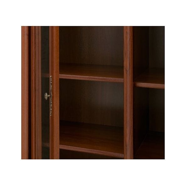 Vitrina KENT, castan, PAL/sticla securizata, 168x43/50x205 cm