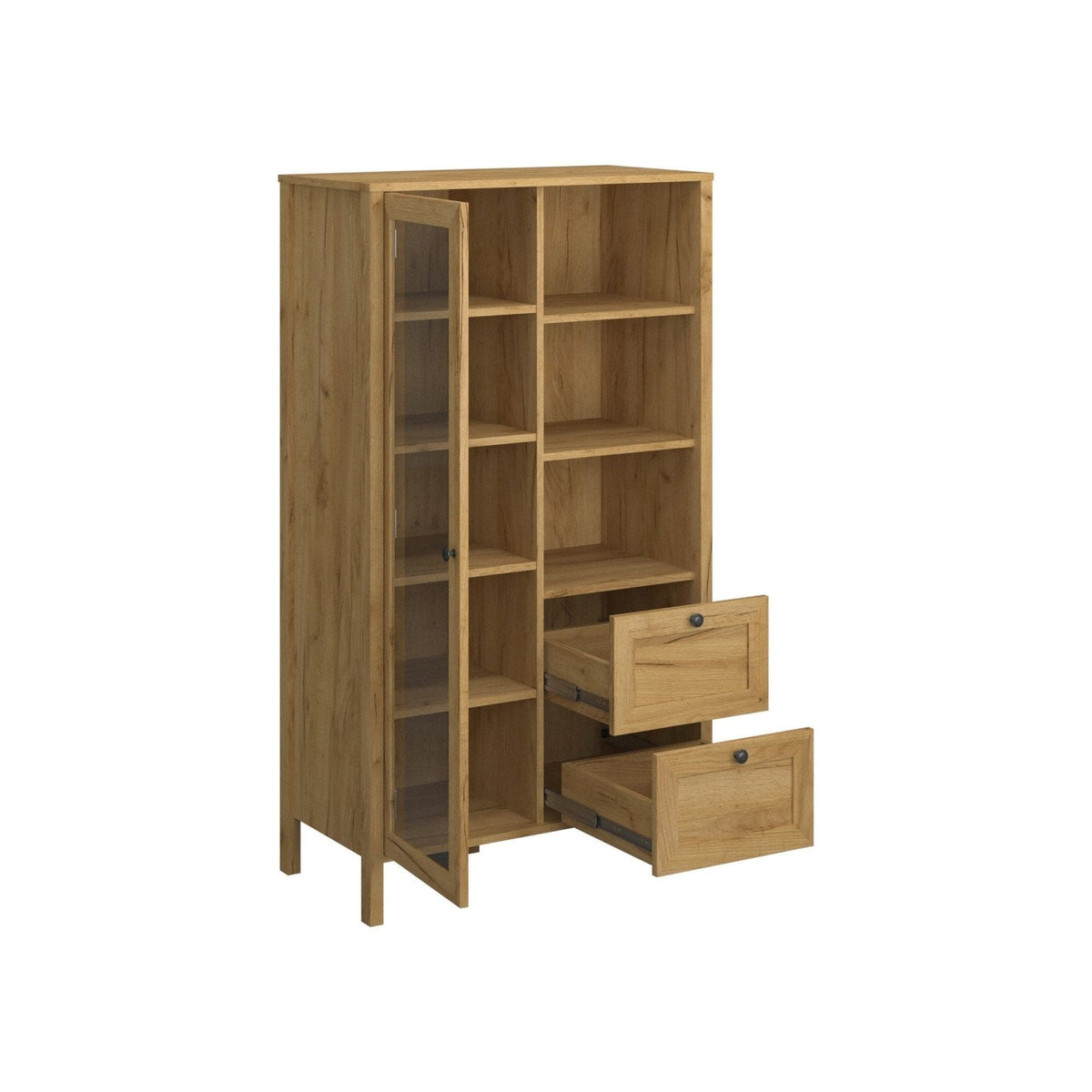 Vitrina KLARK, stejar auriu, PAL laminat, 84x42x150 cm