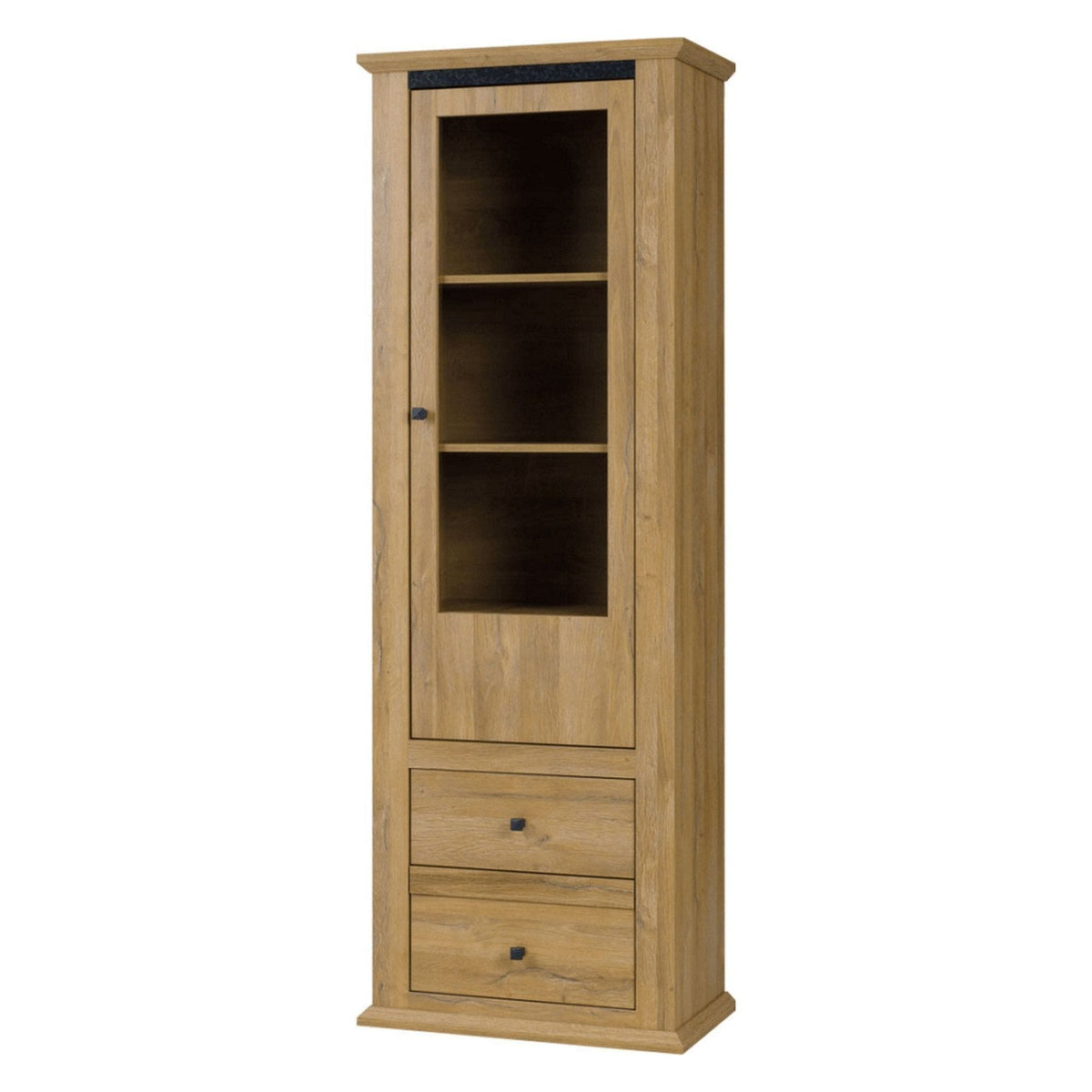Vitrina LEON MZ4, stejar, PAL laminat, 70x40x200 cm