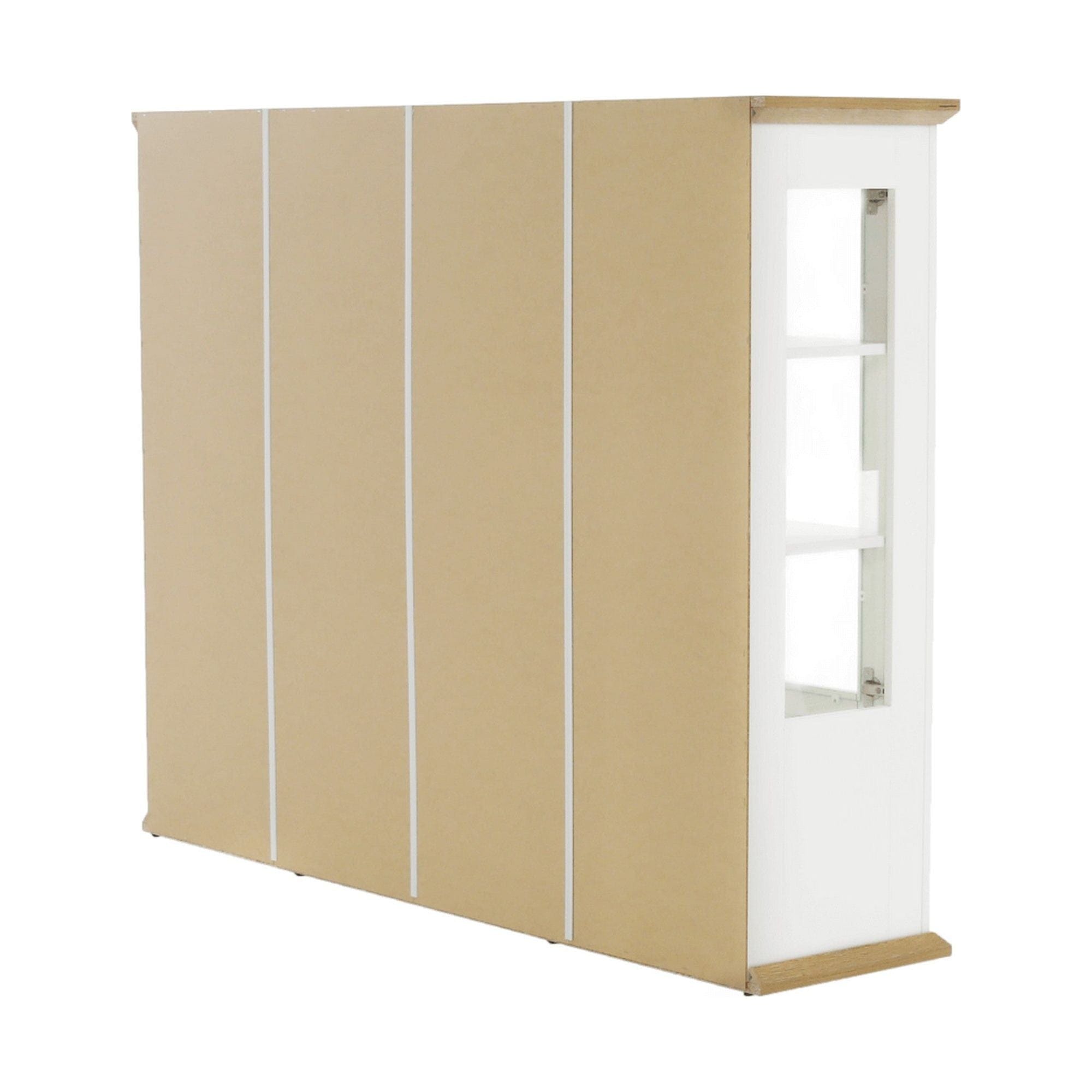 Vitrina LEON MZ6, alb/stejar deschis, PAL laminat, 165x40x130 cm