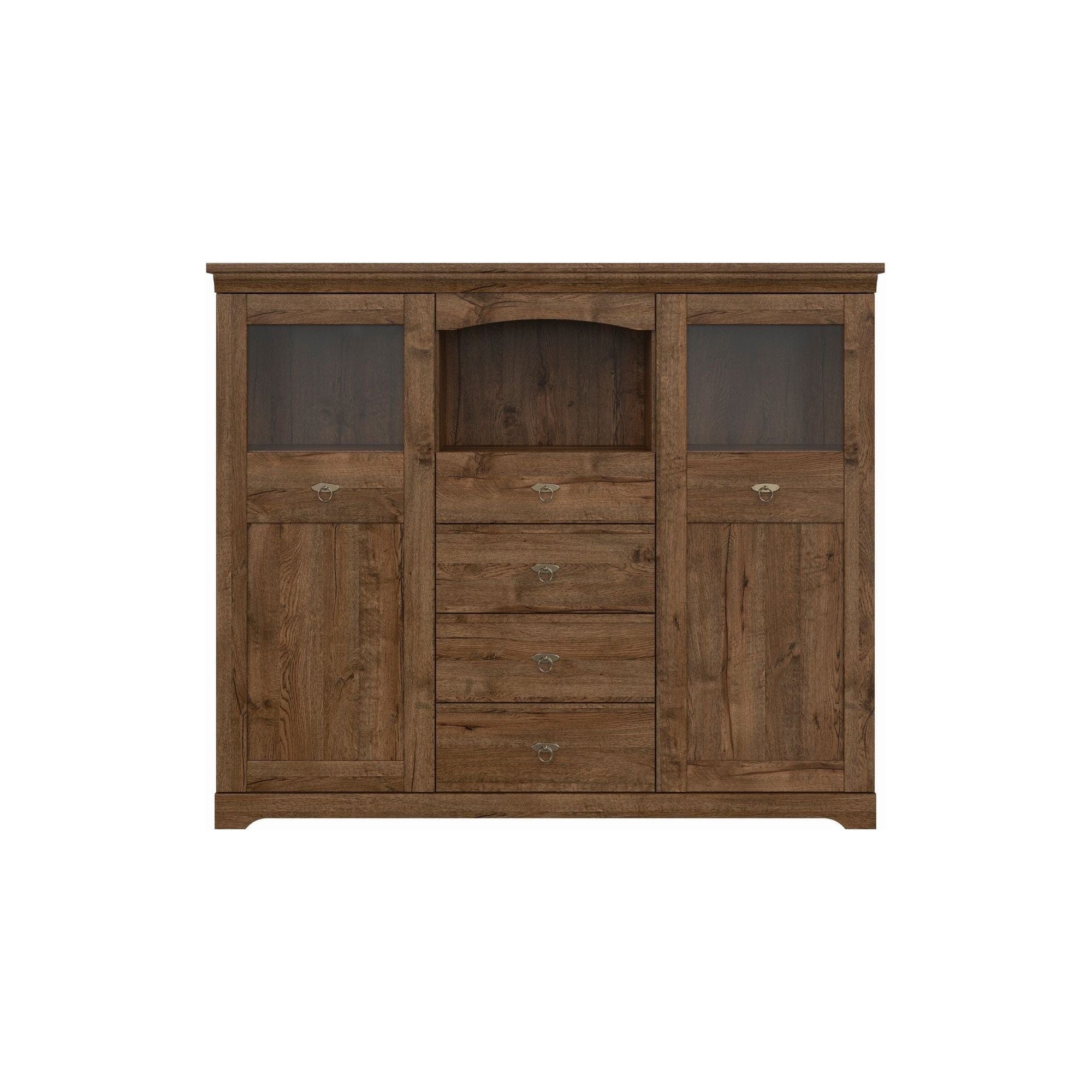 Vitrina PATRAS KOM2W4S, stejar april, PAL, 153x45x129 cm