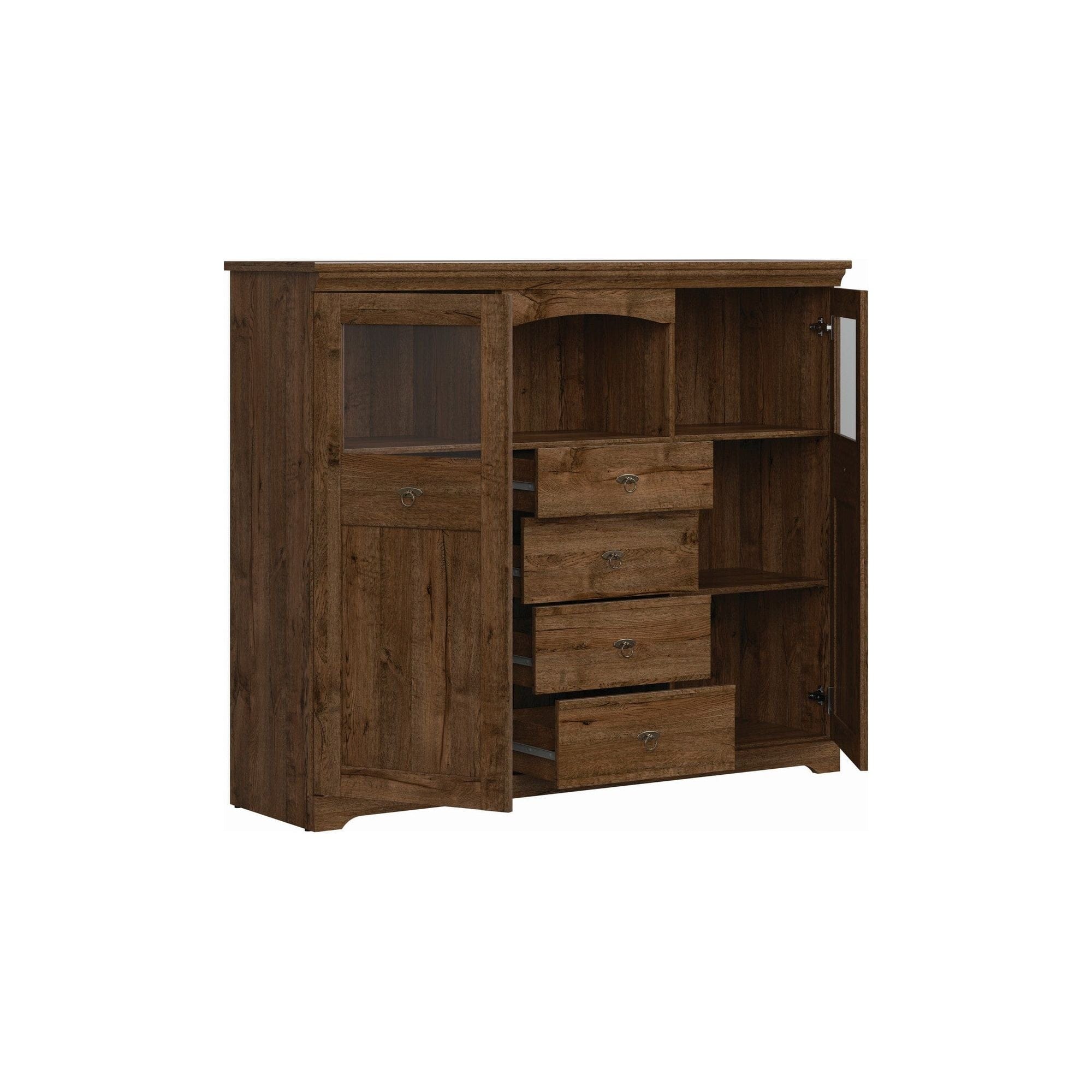 Vitrina PATRAS KOM2W4S, stejar april, PAL, 153x45x129 cm