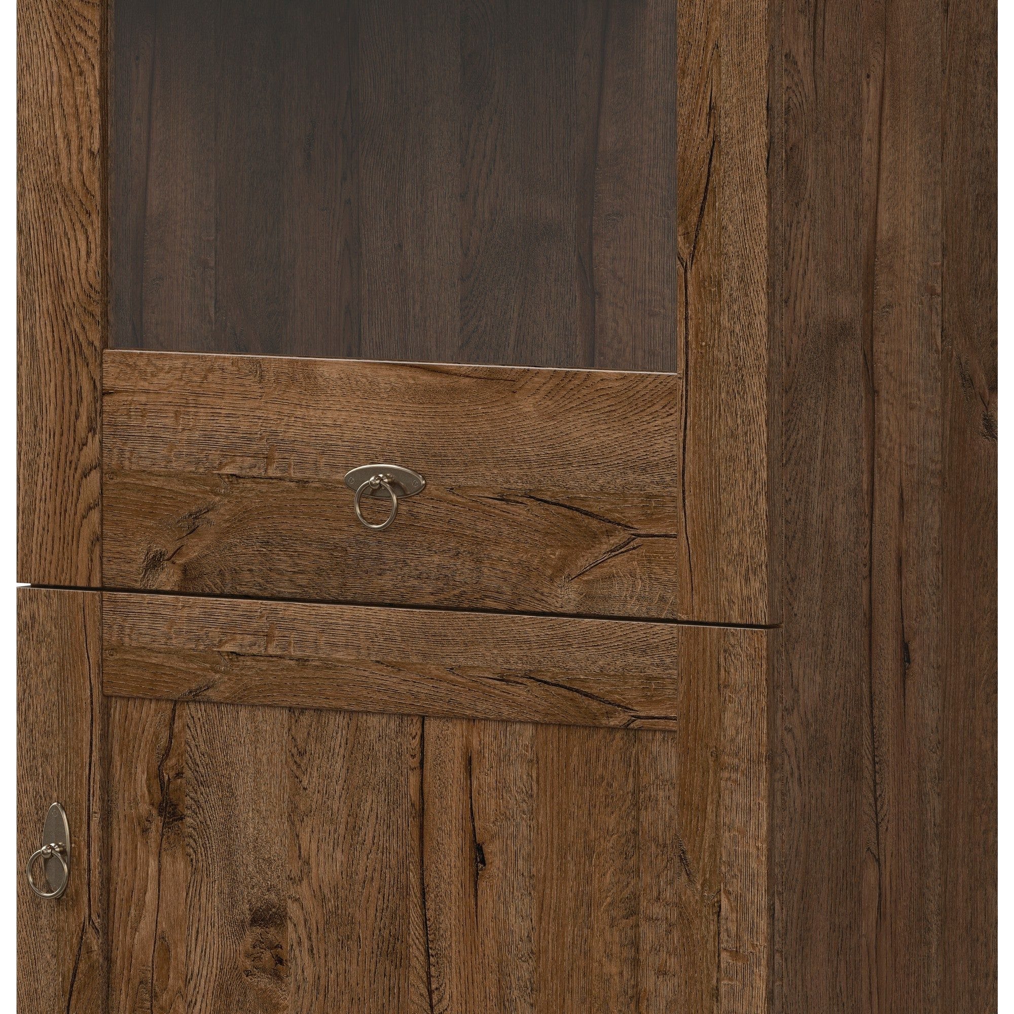 Vitrina PATRAS, stejar april, PAL/sticla securizata, 63x45x201 cm