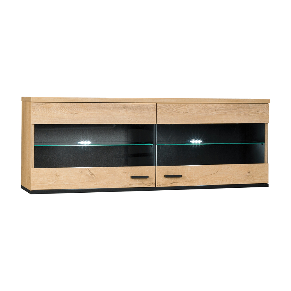 Vitrina SIRAN TYP 9, stejar lefkas, DTD laminat, 121x30x45 cm