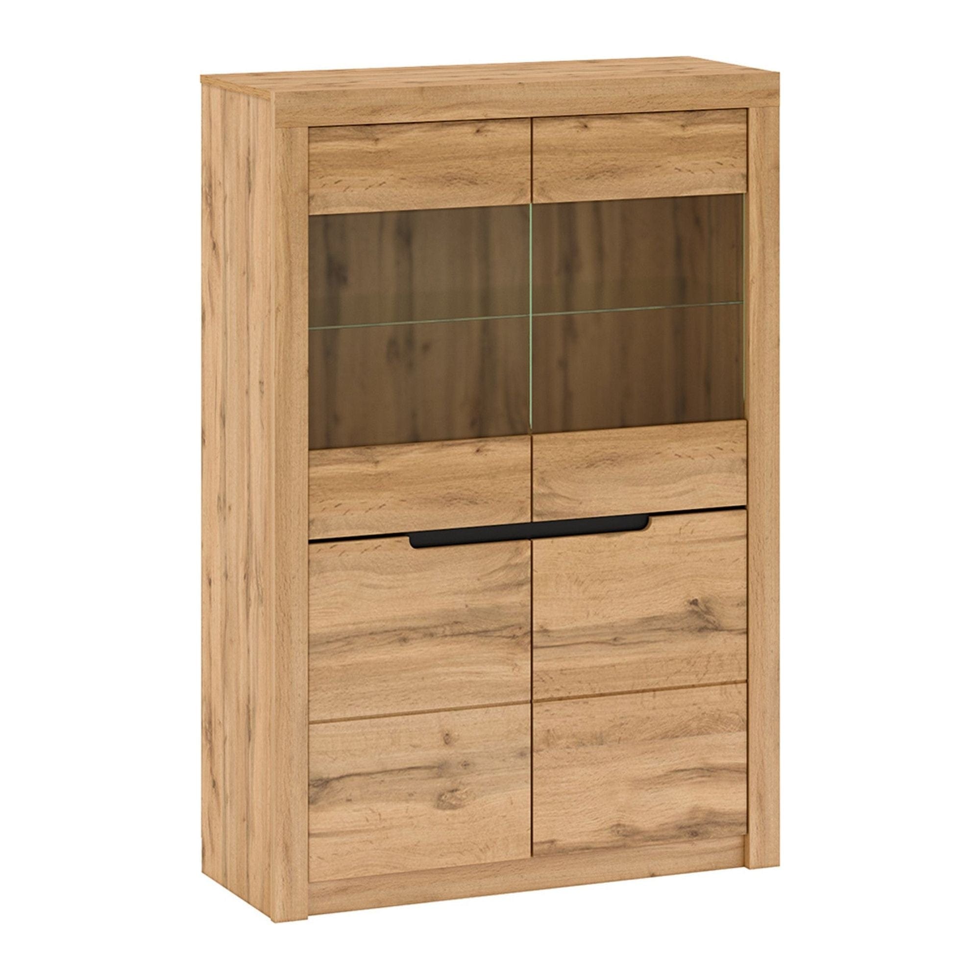 Vitrina TORONTA C, stejar wotan, DTD laminat, 103x40x151 cm