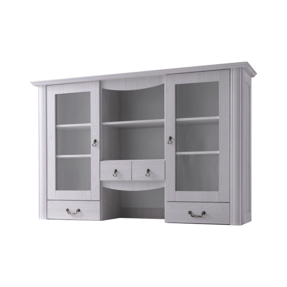 Vitrina VILAR DA18, pin alb, DTD laminat, 165x42x106 cm