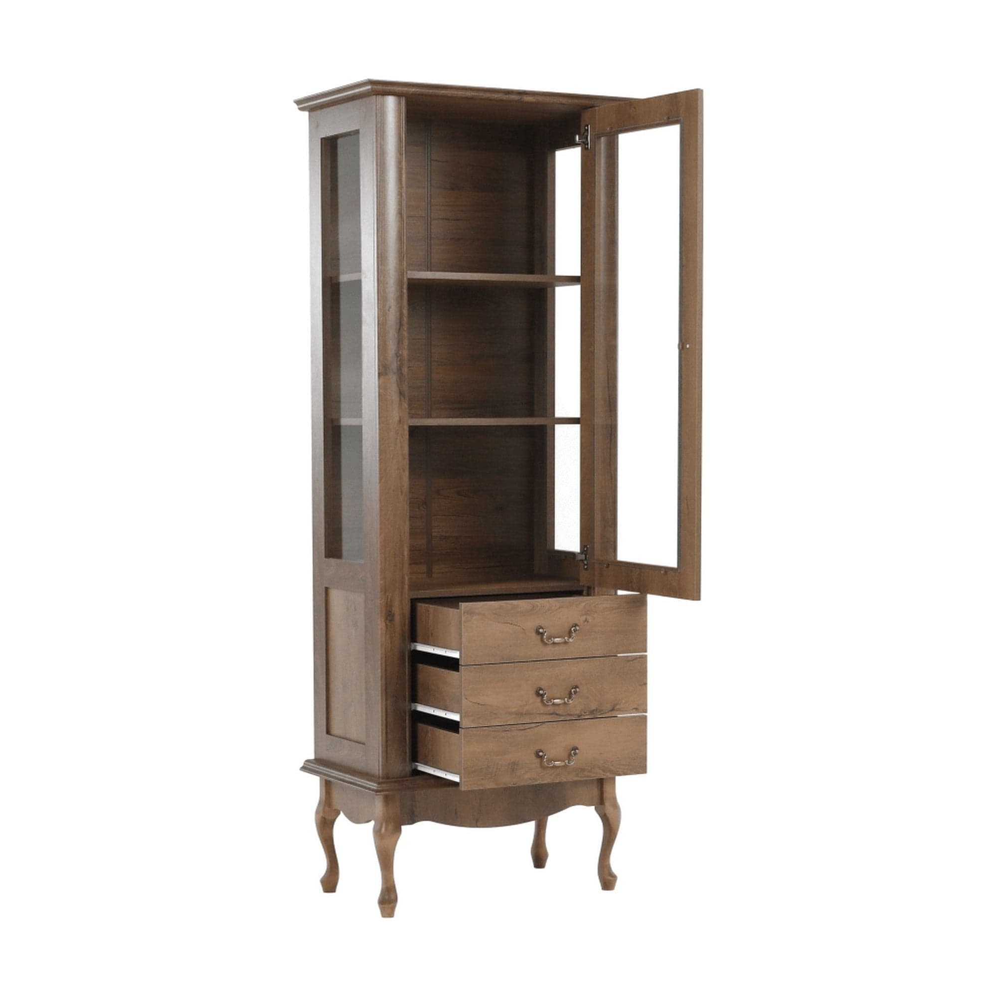 Vitrina VILAR DA4, stejar lefkas, DTD laminat, 75x42x196 cm